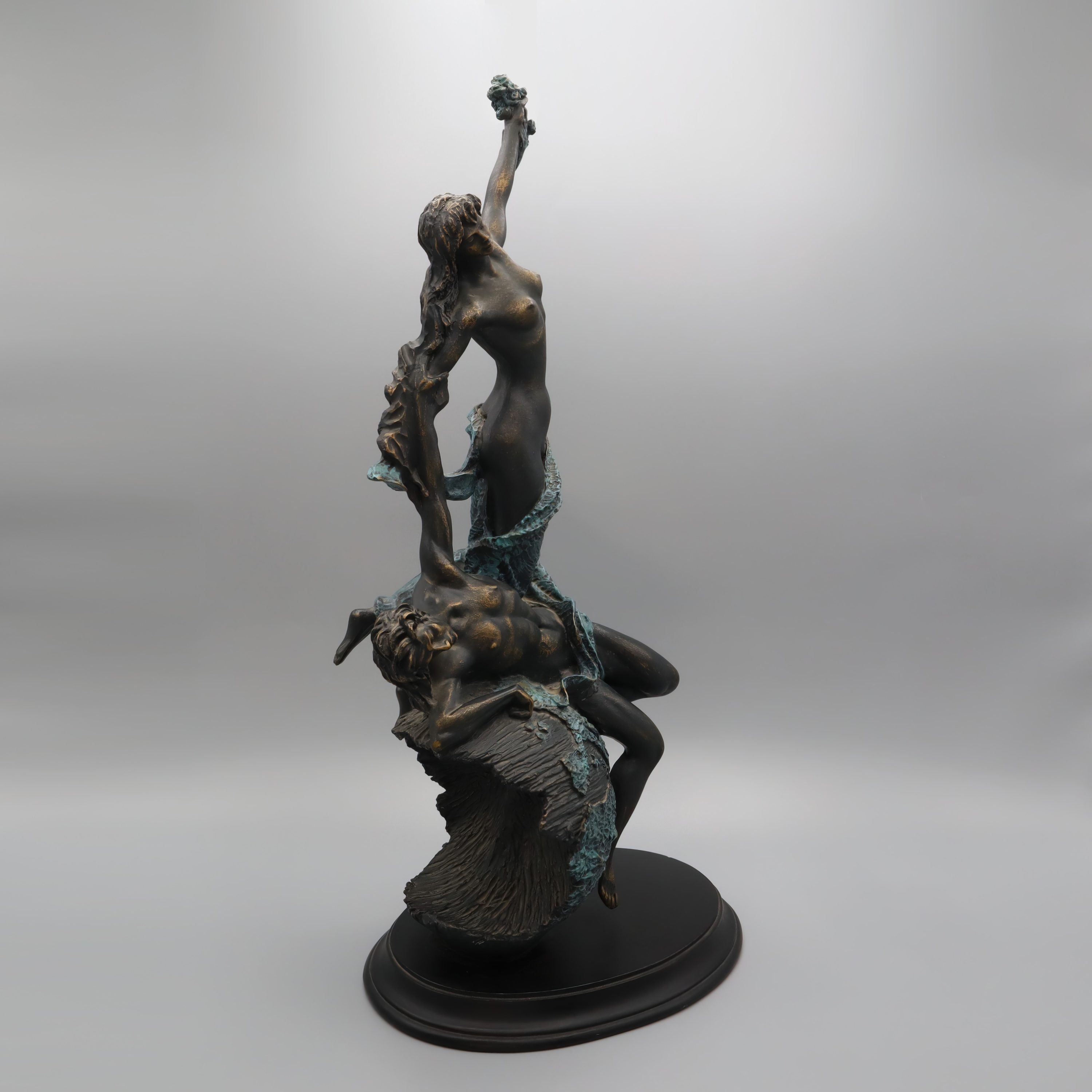 Bronzestatue Allegria - Art-Déco-Figur - Massive Bronzeskulptur - Vintage Wohnaccessoire - Antike Art-Déco-Skulptur