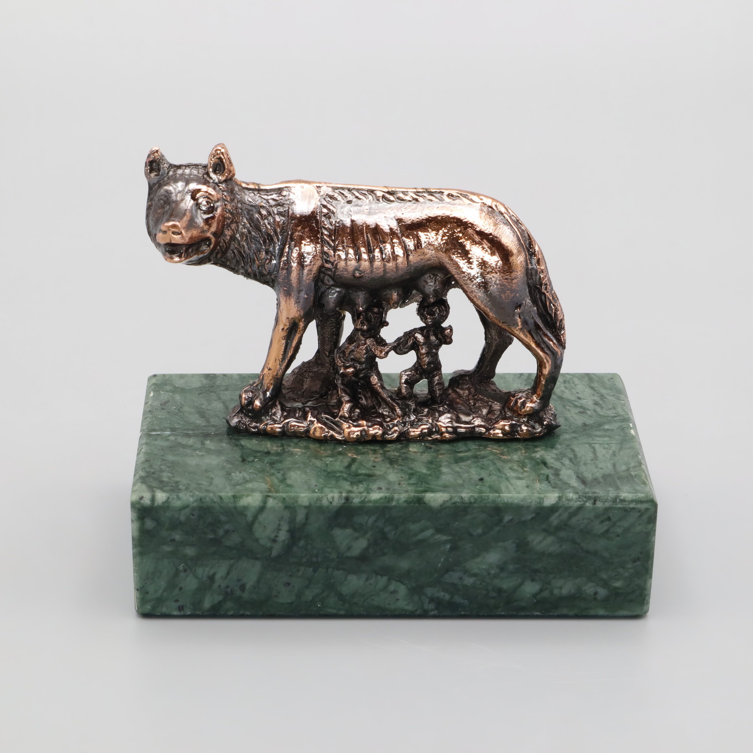 Kapitolinische Wölfin Mit Romulus Und Remus - Bronzestatuette - Römische Mythologiefigur - Skulptur Der Italienischen Geschichte