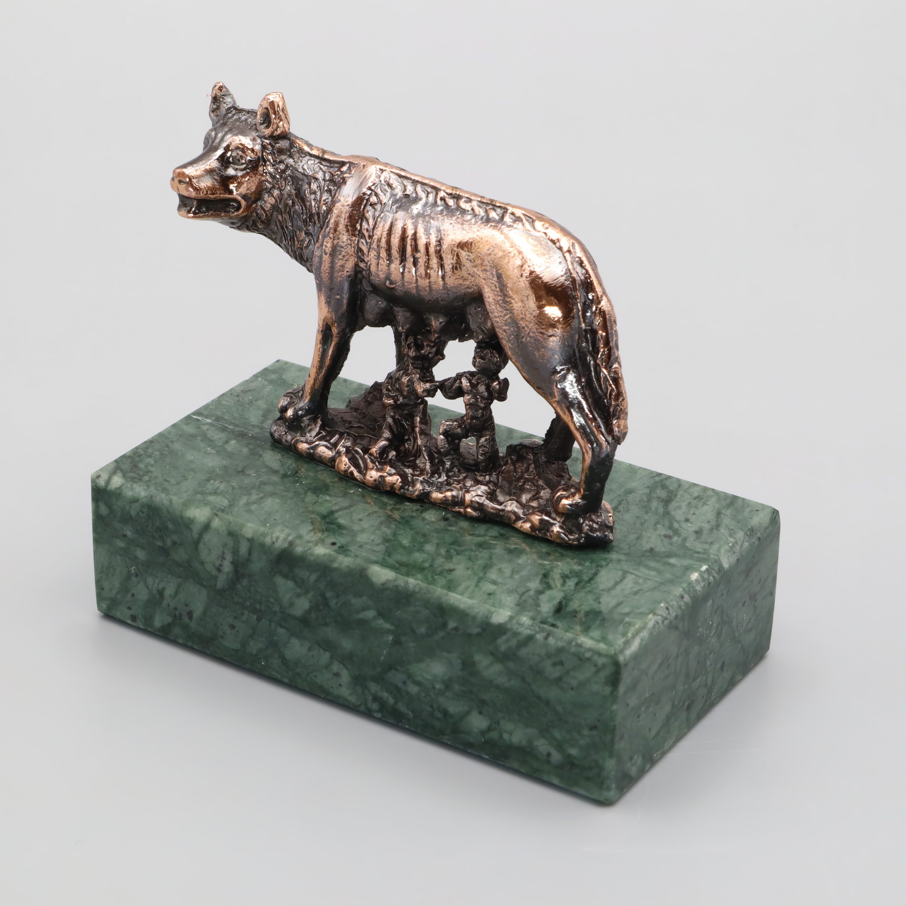 Kapitolinische Wölfin Mit Romulus Und Remus - Bronzestatuette - Römische Mythologiefigur - Skulptur Der Italienischen Geschichte