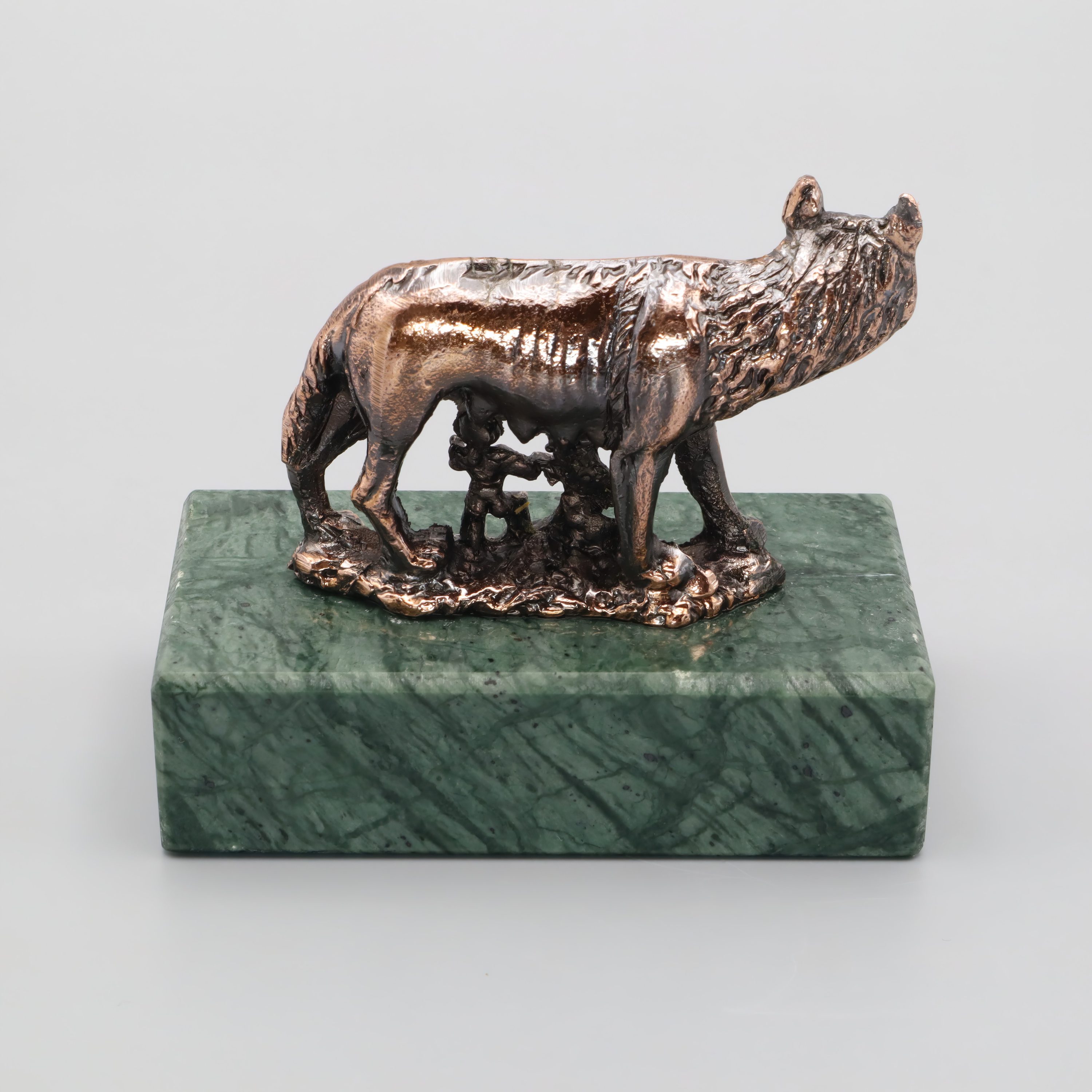 Kapitolinische Wölfin Mit Romulus Und Remus - Bronzestatuette - Römische Mythologiefigur - Skulptur Der Italienischen Geschichte