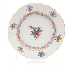 Herend Multicolor Chinesischer Bukett Brot- Und Butterteller - Handbemalter Porzellanteller - Vintage Herend Porzellan