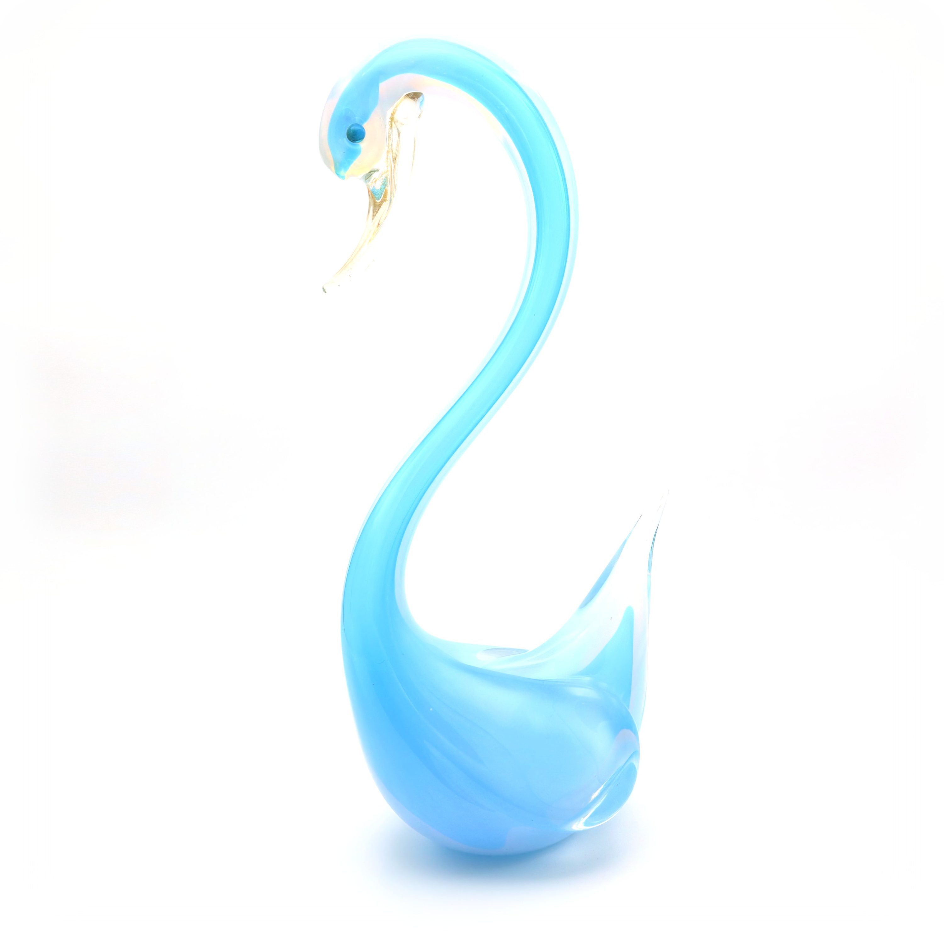 Großer Murano-Schwan - Sehr Seltene Riesige Kristall-Vogelfigur - Vintage Glas-Tierskulptur - Handgefertigtes Italienisches Kunstglas