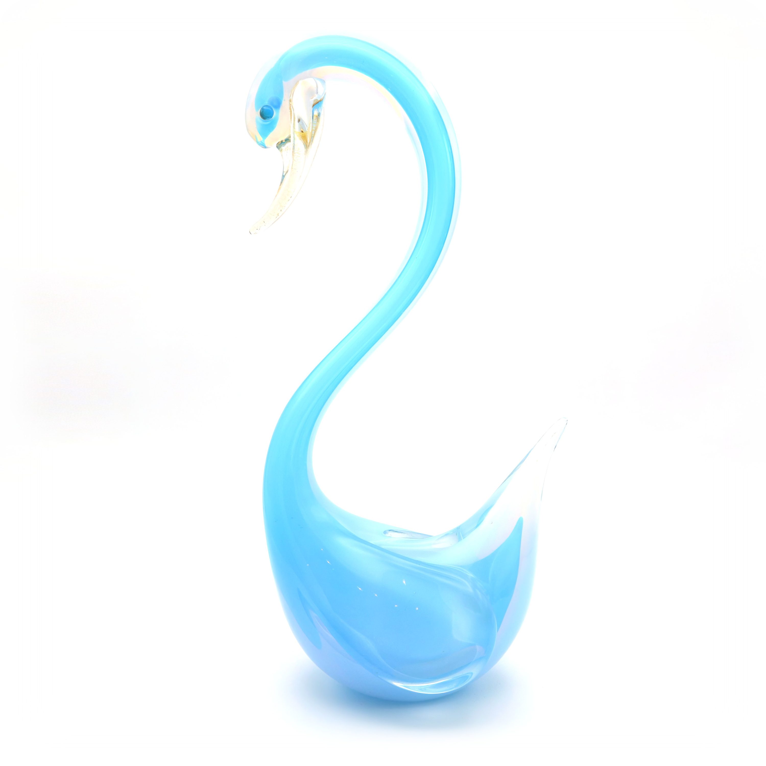Großer Murano-Schwan - Sehr Seltene Riesige Kristall-Vogelfigur - Vintage Glas-Tierskulptur - Handgefertigtes Italienisches Kunstglas