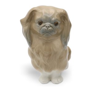 Lladro Pekinese - Handbemalte Vintage Hundefigur - Lladro Welpe - Sammler-Porzellan-Hundeskulptur - Aus Der Produktion Genommen