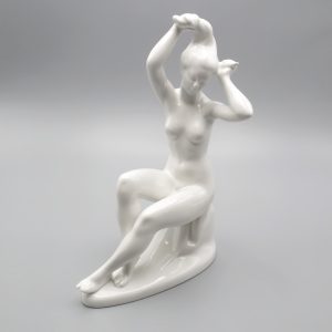 Mid-Century Modern Aktfigur - Helena Von Troja - Frau In Anmutiger Pose - Seltene Unbemalte Version