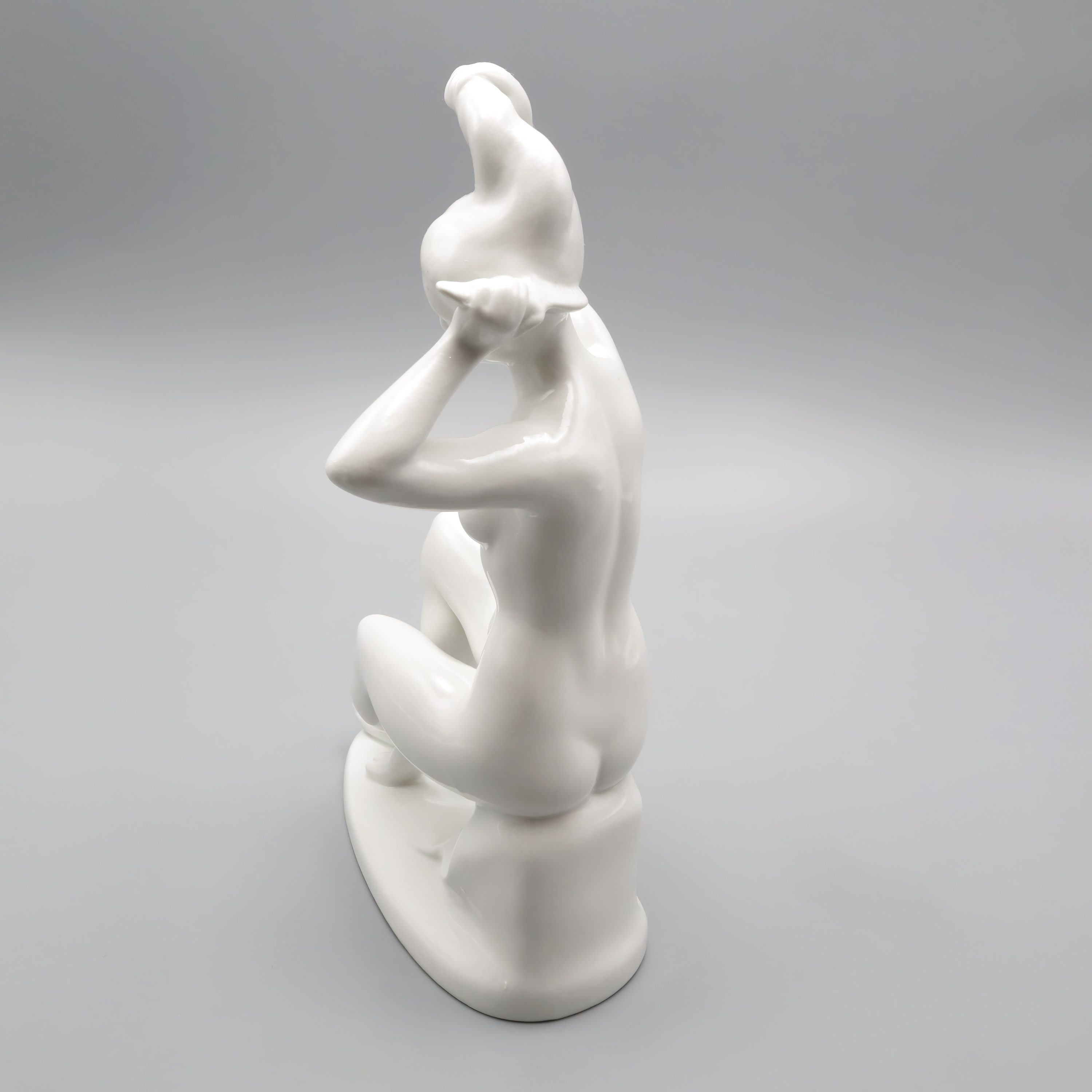 Mid-Century Modern Aktfigur - Helena Von Troja - Frau In Anmutiger Pose - Seltene Unbemalte Version