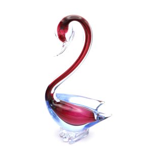 Murano Glas Lila Schwan - Mundgeblasenes Glas - Original Italienischer Schatz - Exquisites Sammlerstück