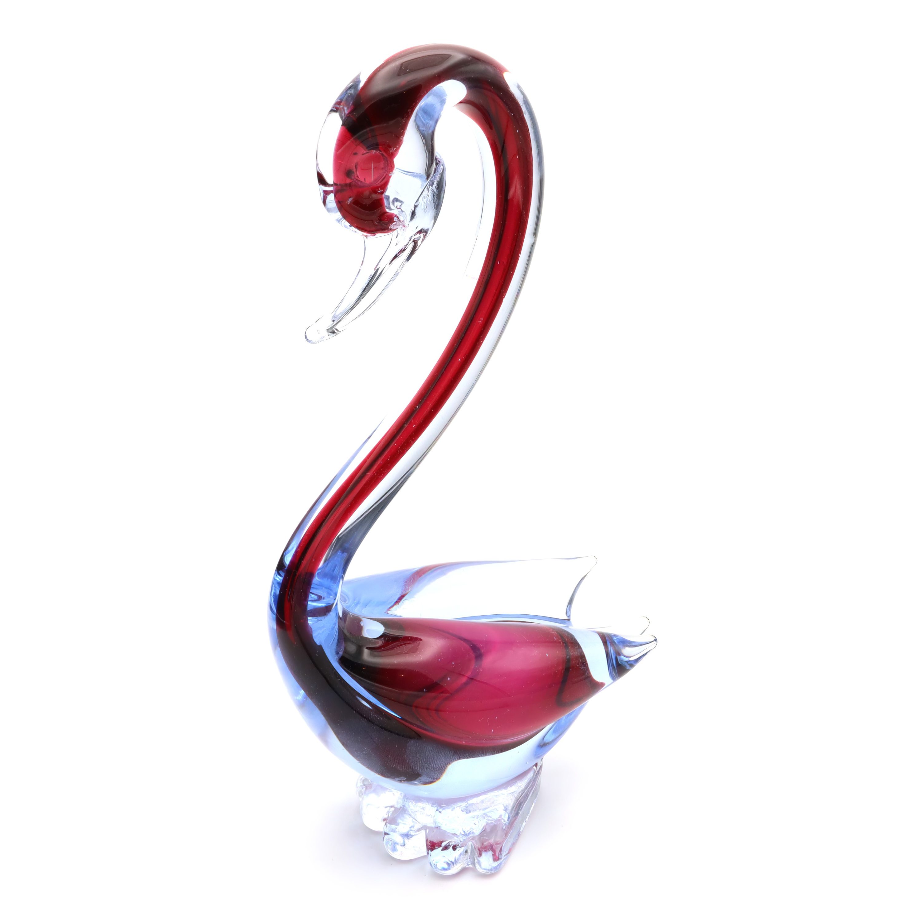 Murano Glas Lila Schwan - Mundgeblasenes Glas - Original Italienischer Schatz - Exquisites Sammlerstück