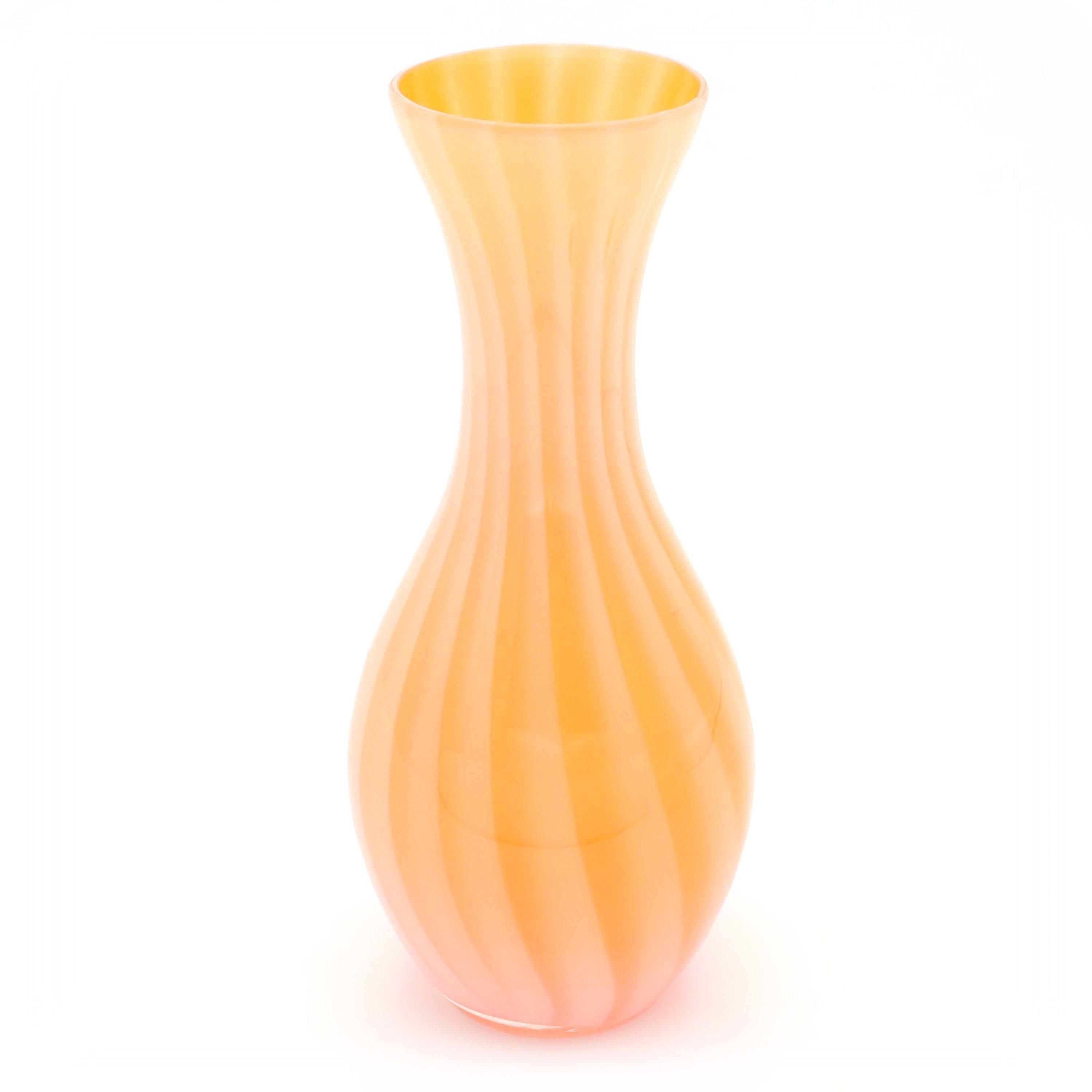 Murano Glas Gelbe Vase - 1980er Vintage Handgefertigt - Original Italienisch - Exquisites Wohnaccessoire