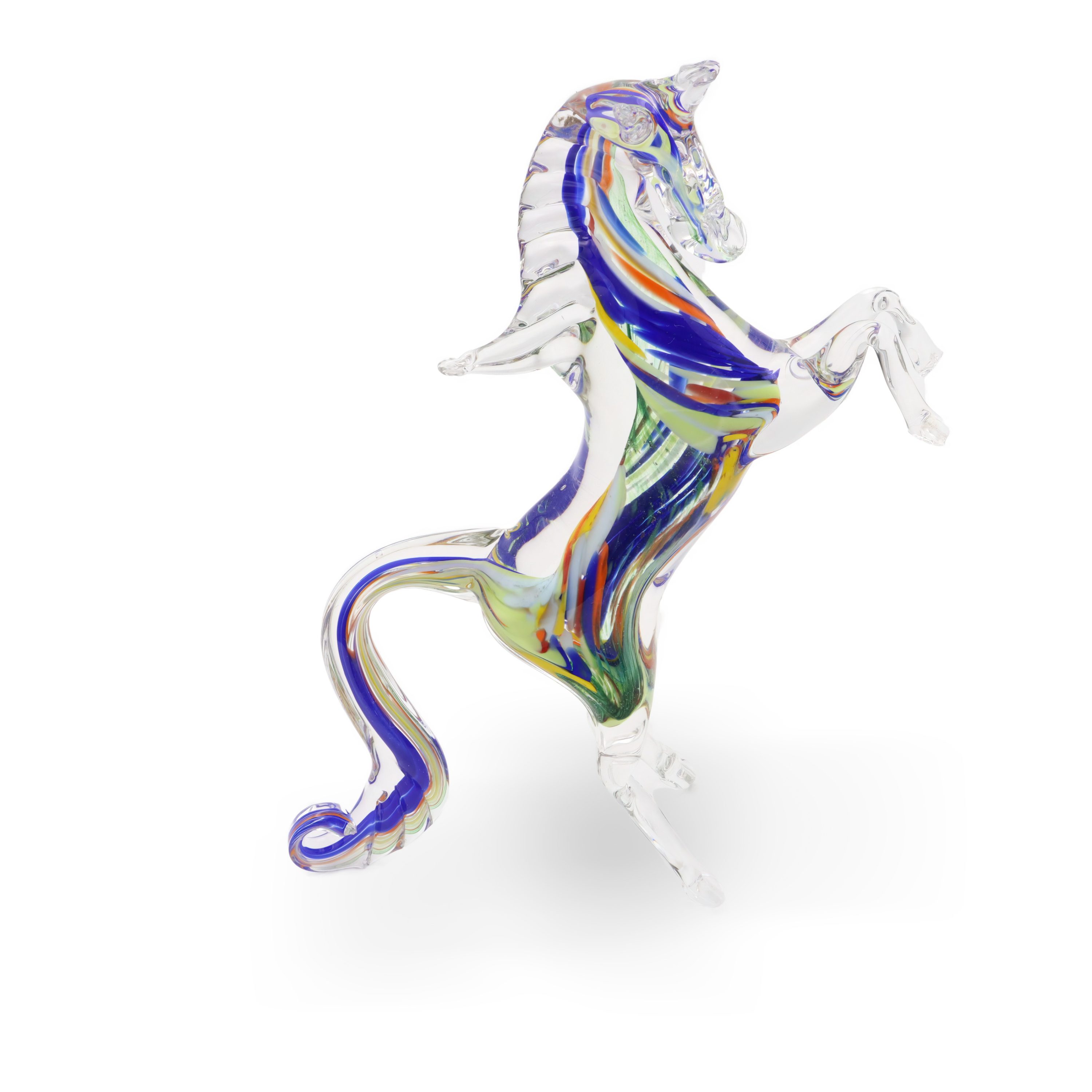 Murano Pferdefigur - Tanzender Hengst Handgefertigte Glasdekoration - Italienisches Murano-Glas