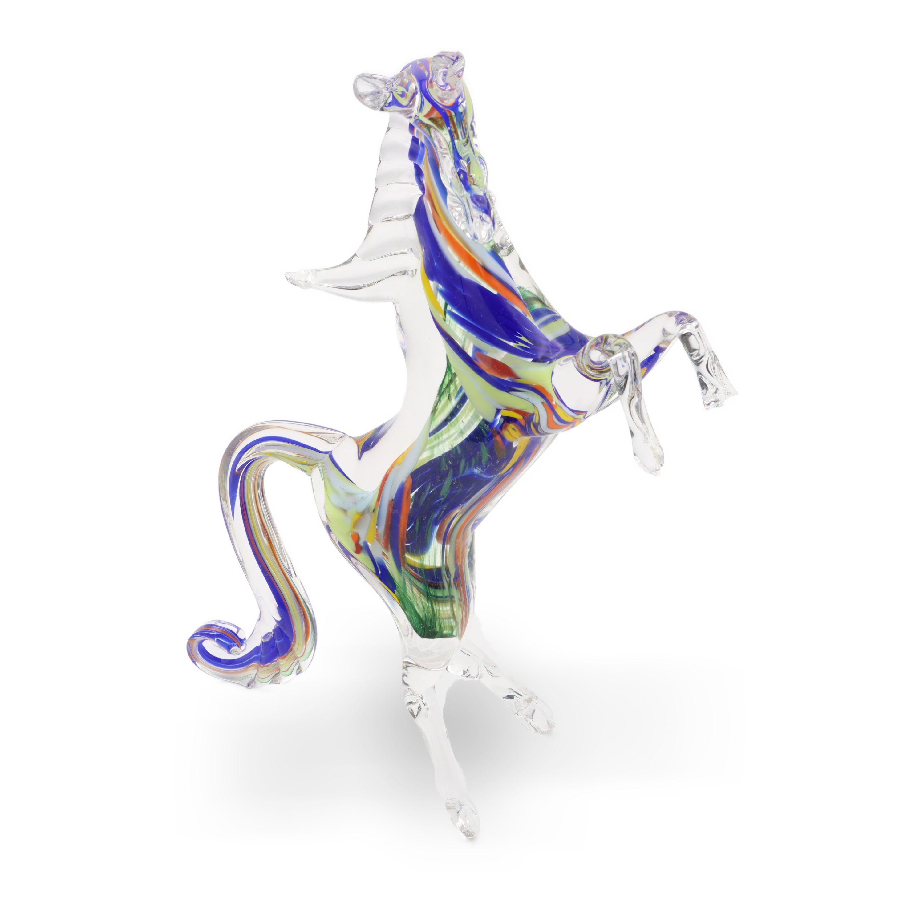 Murano Pferdefigur - Tanzender Hengst Handgefertigte Glasdekoration - Italienisches Murano-Glas