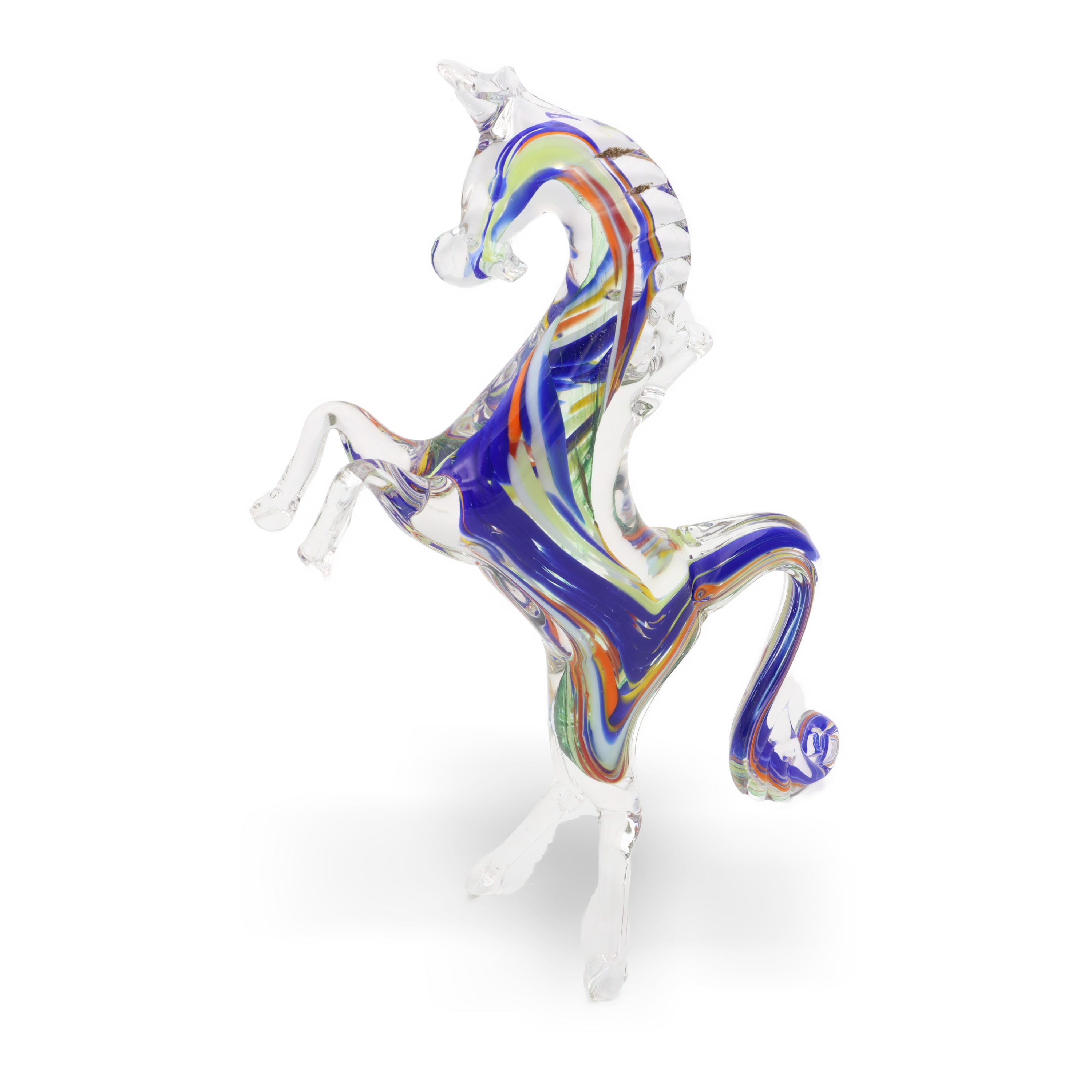 Murano Pferdefigur - Tanzender Hengst Handgefertigte Glasdekoration - Italienisches Murano-Glas