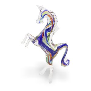 Murano Pferdefigur - Tanzender Hengst Handgefertigte Glasdekoration - Italienisches Murano-Glas