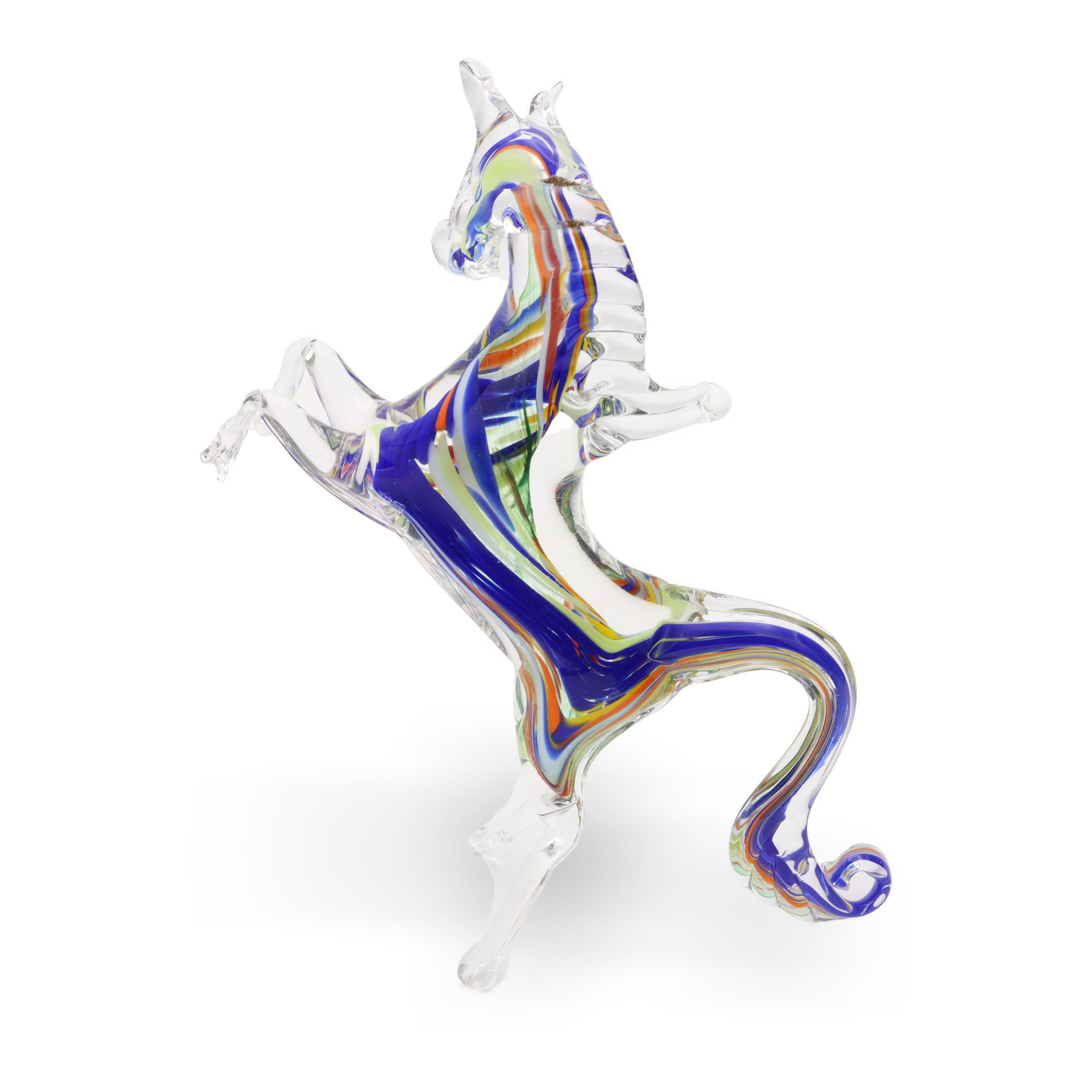 Murano Pferdefigur - Tanzender Hengst Handgefertigte Glasdekoration - Italienisches Murano-Glas