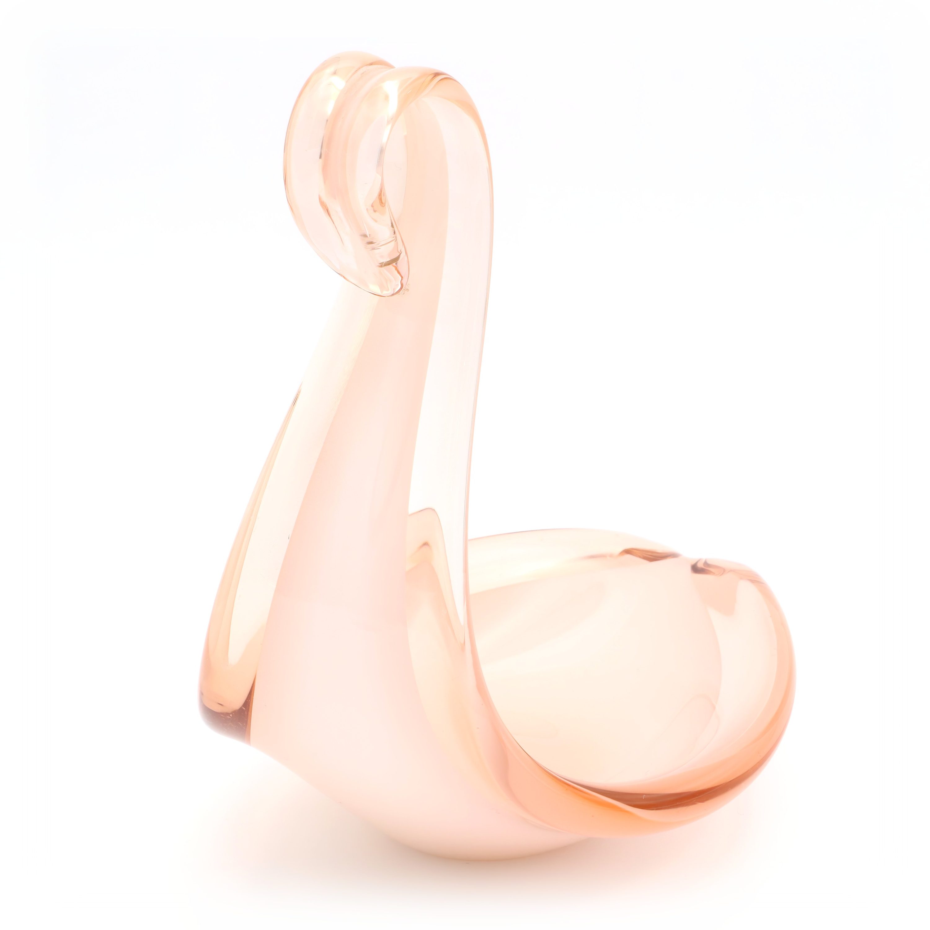Murano Schwan Schale - Vintage Glas Schwan Figur - Handgeblasenes Murano Kunstglas - Italienischer Glasschwan - Mid Century Modern Deko