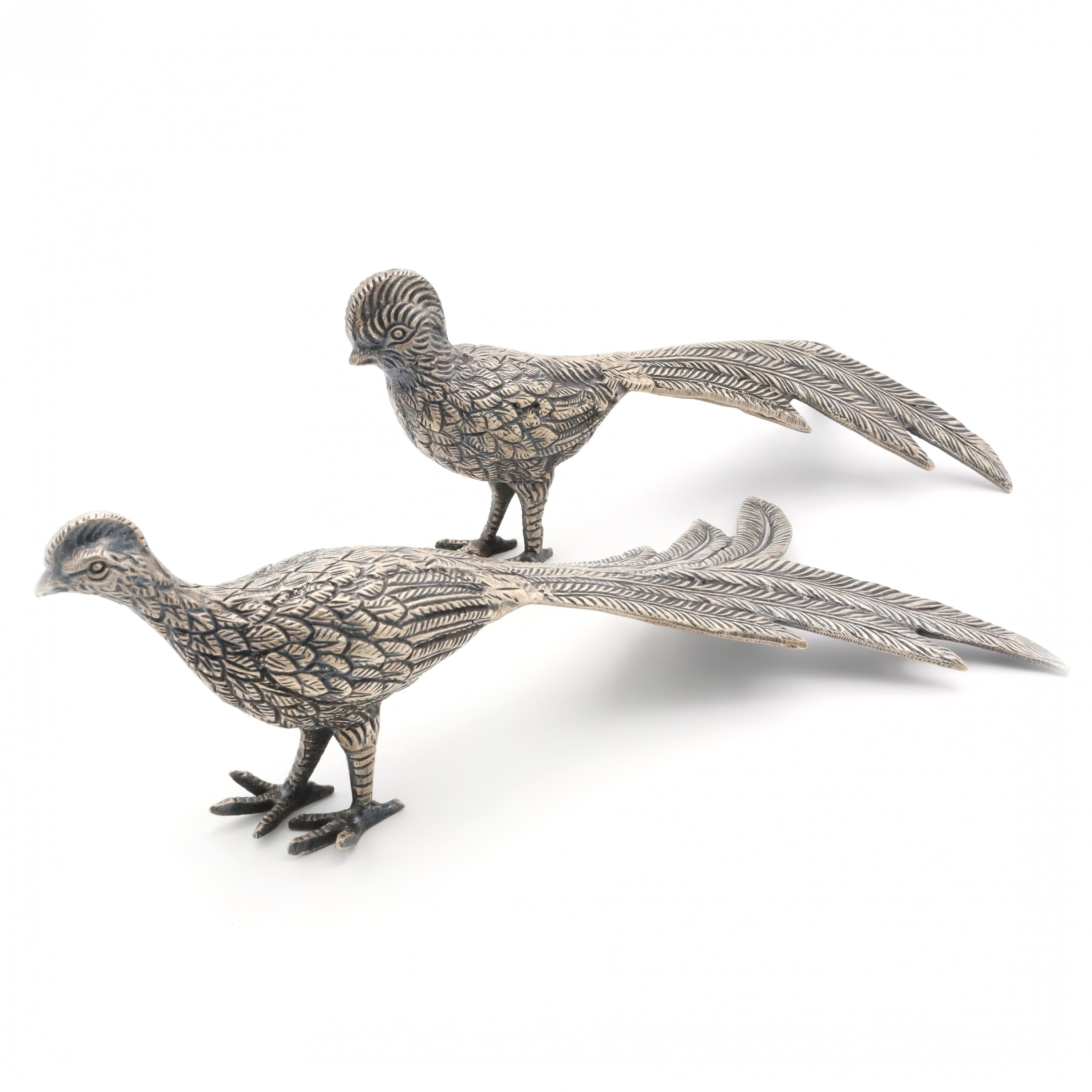 Vintage Metall Fasanenfiguren - Tischdekoration - Für Vogelliebhaber - Rustikale Wohndekoration - Fasanen-Paar - Tier-Sammlerstücke