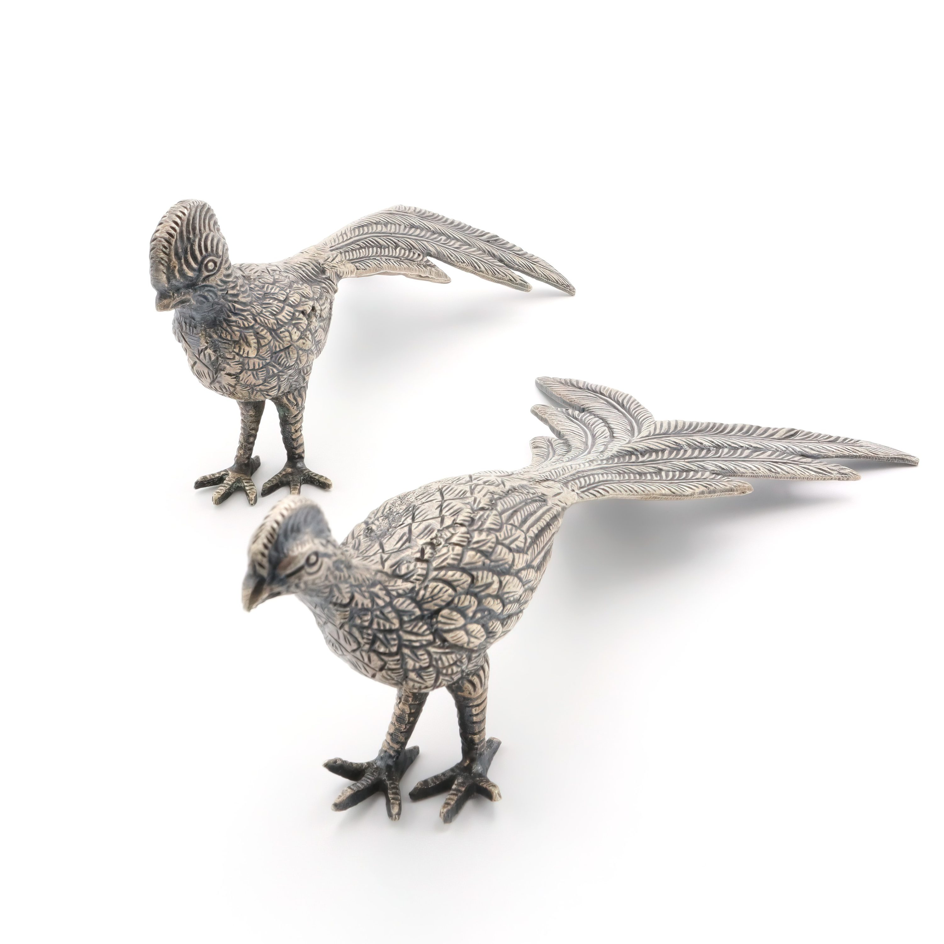 Vintage Metall Fasanenfiguren - Tischdekoration - Für Vogelliebhaber - Rustikale Wohndekoration - Fasanen-Paar - Tier-Sammlerstücke