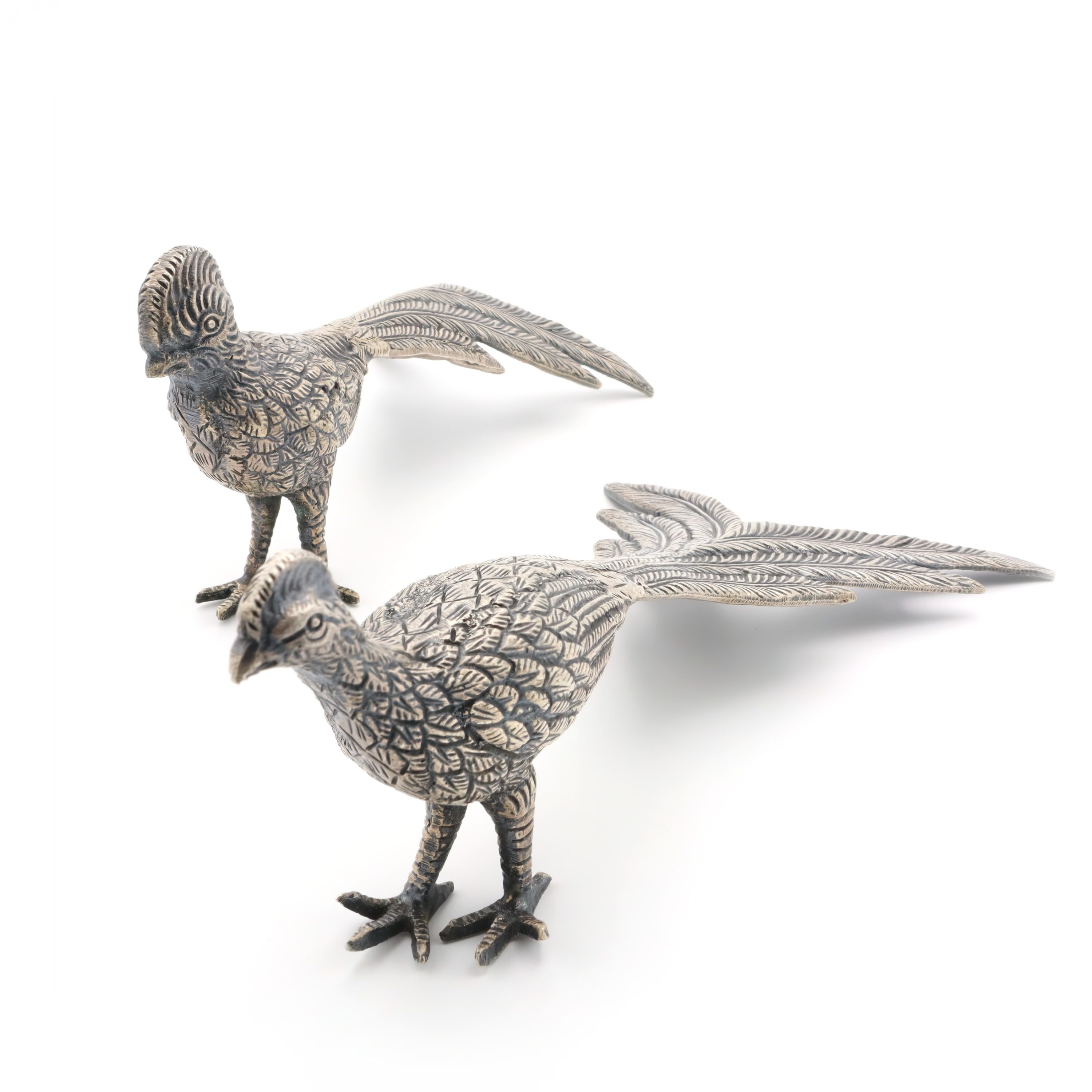 Vintage Metall Fasanenfiguren - Tischdekoration - Für Vogelliebhaber - Rustikale Wohndekoration - Fasanen-Paar - Tier-Sammlerstücke