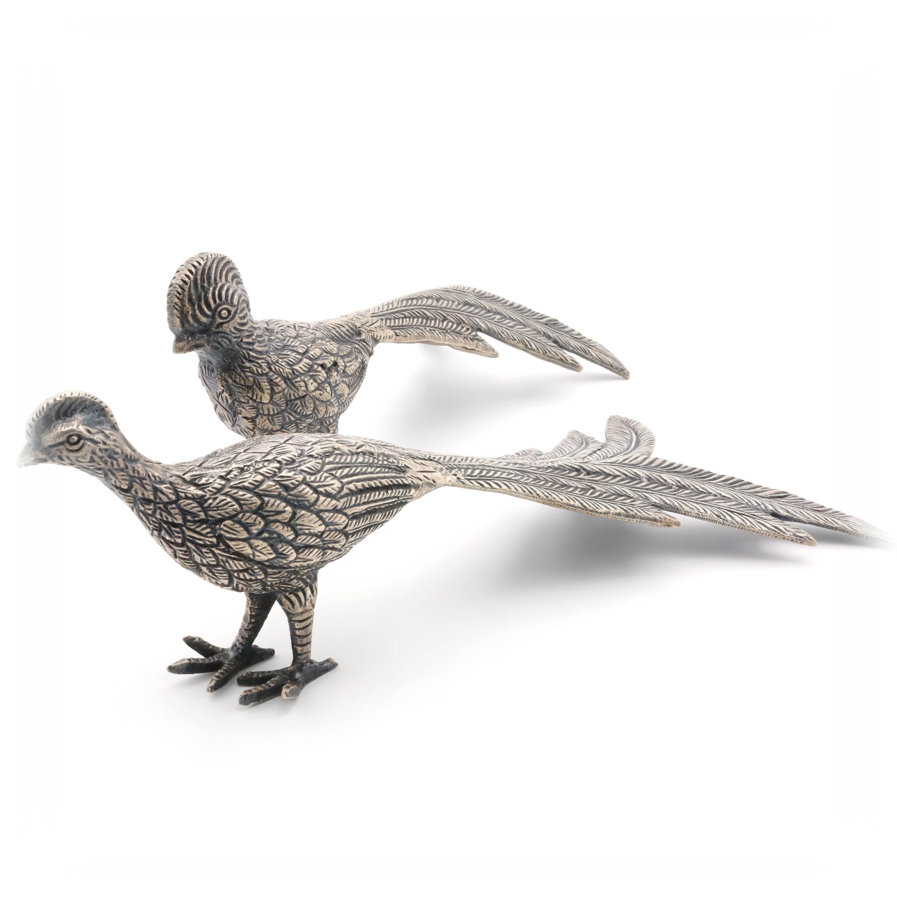 Vintage Metall Fasanenfiguren - Tischdekoration - Für Vogelliebhaber - Rustikale Wohndekoration - Fasanen-Paar - Tier-Sammlerstücke