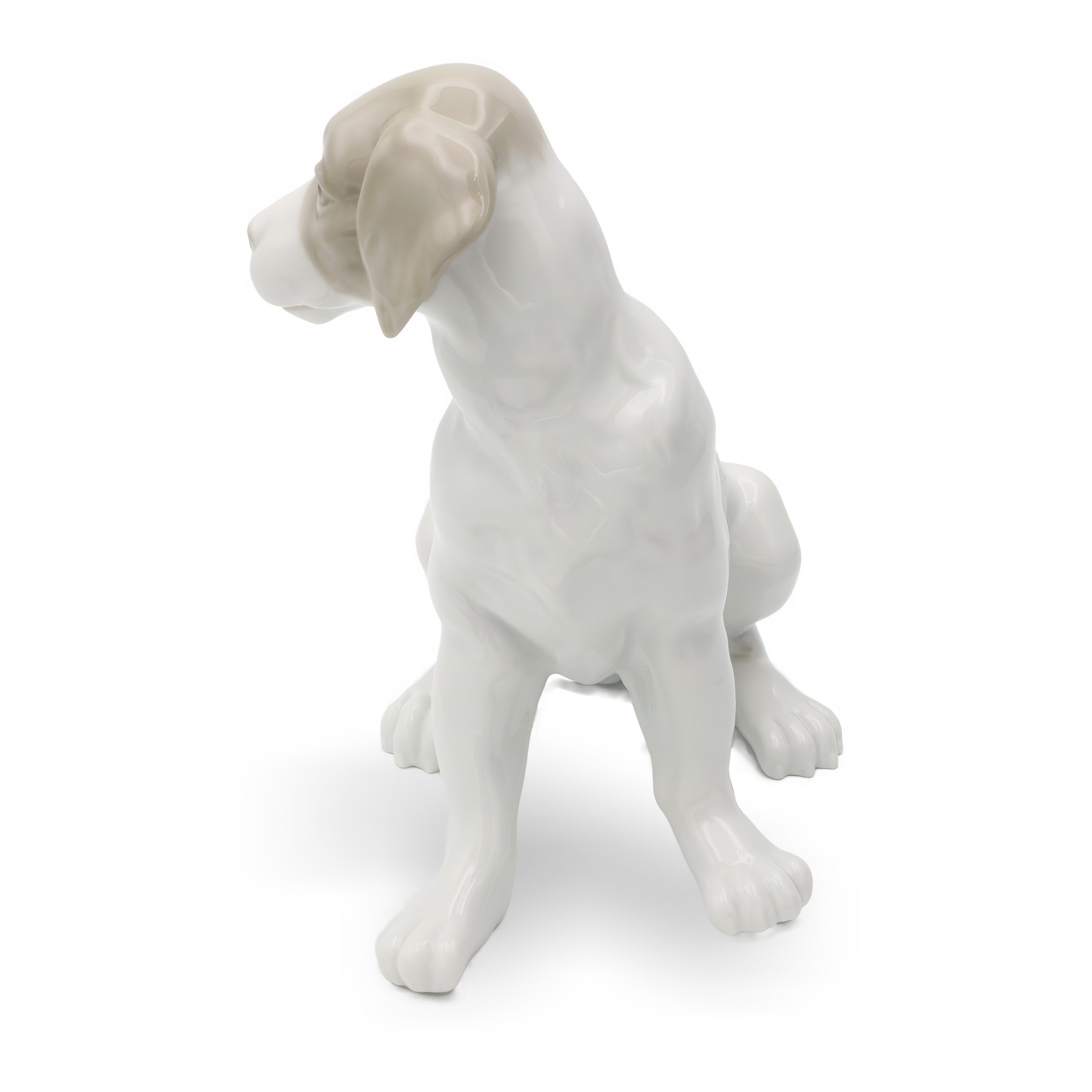 Porzellan-Hund Figur - Niedlicher Labrador Sitzend - Lladro NAO Handbemaltes Sammlerobjekt Dekor
