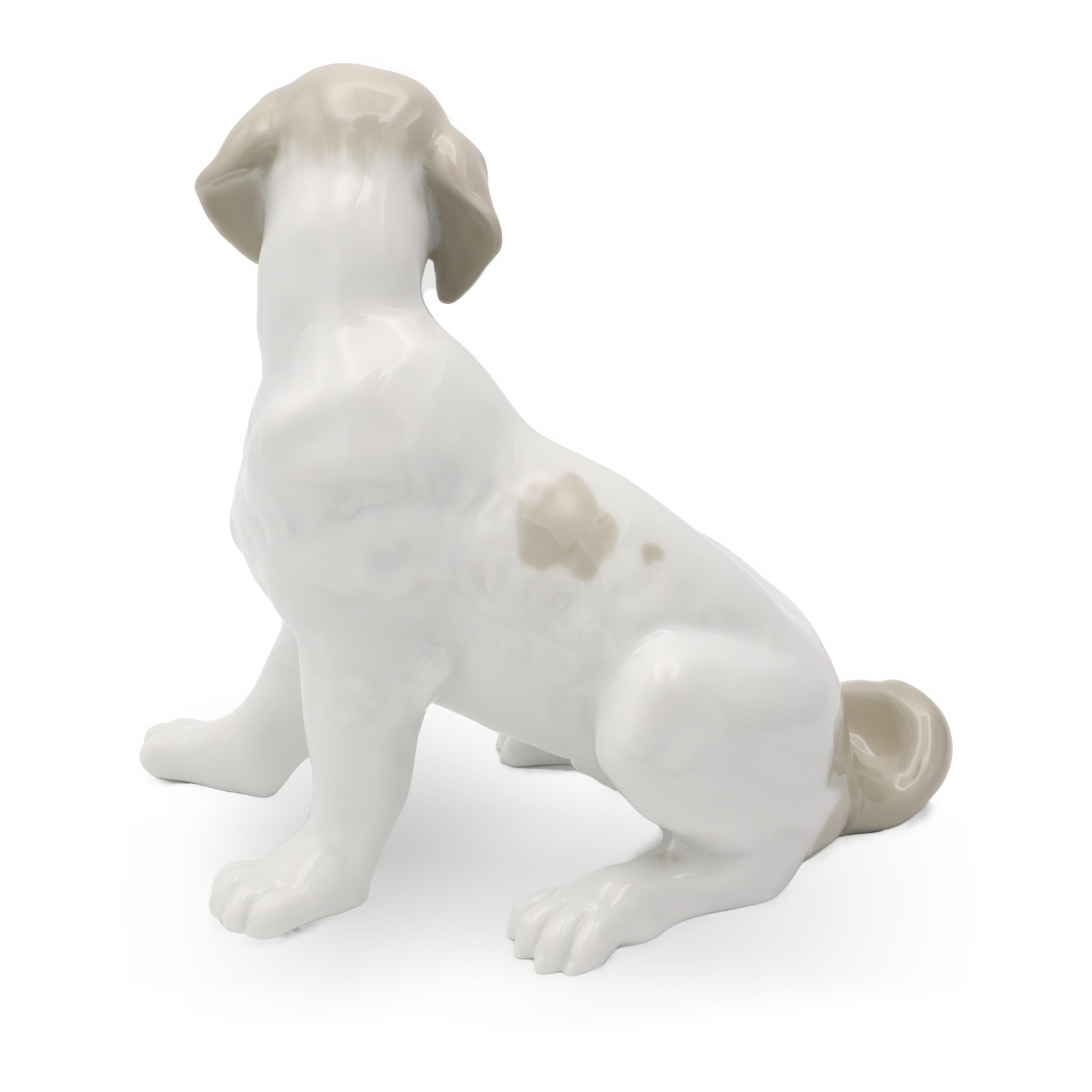 Porzellan-Hund Figur - Niedlicher Labrador Sitzend - Lladro NAO Handbemaltes Sammlerobjekt Dekor