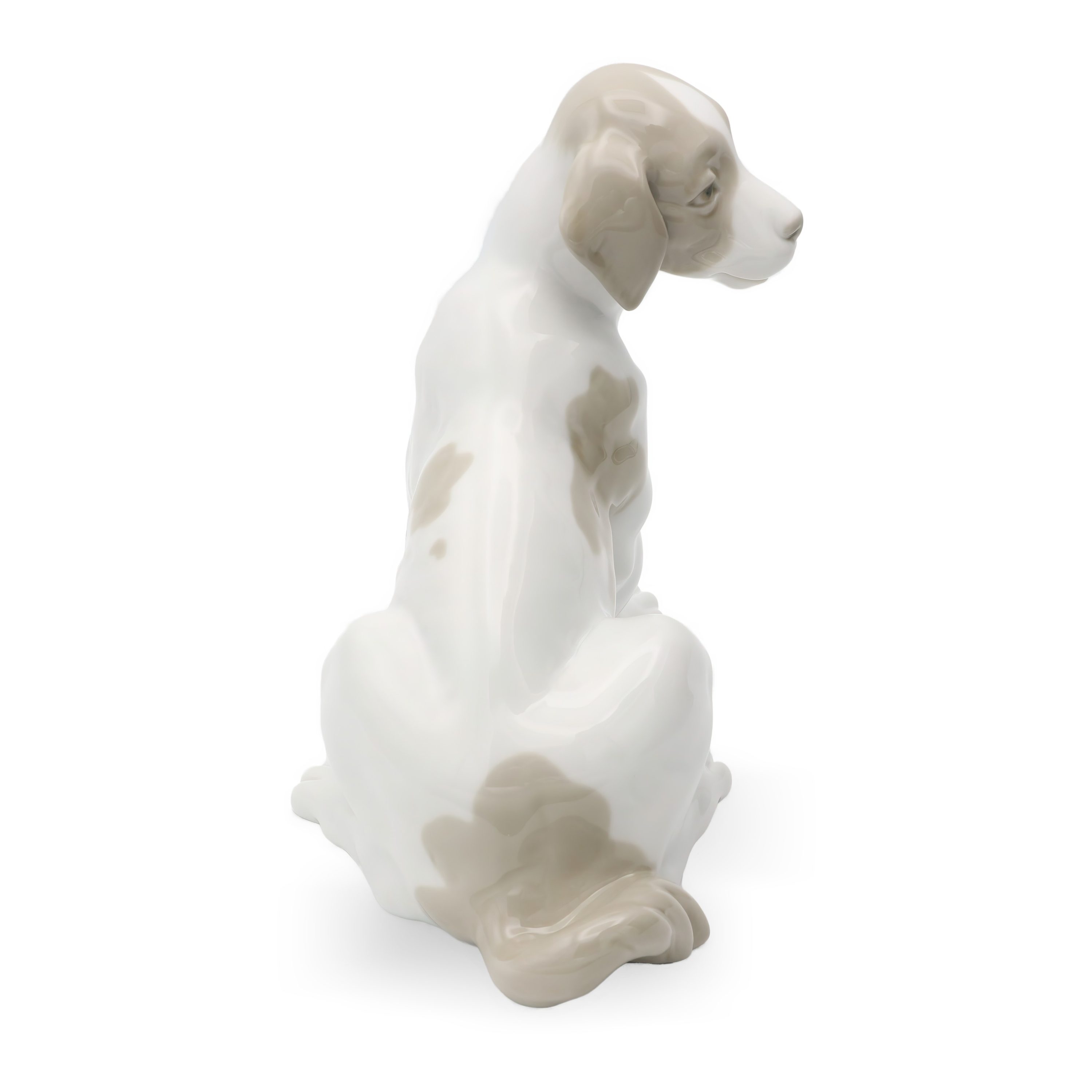 Porzellan-Hund Figur - Niedlicher Labrador Sitzend - Lladro NAO Handbemaltes Sammlerobjekt Dekor