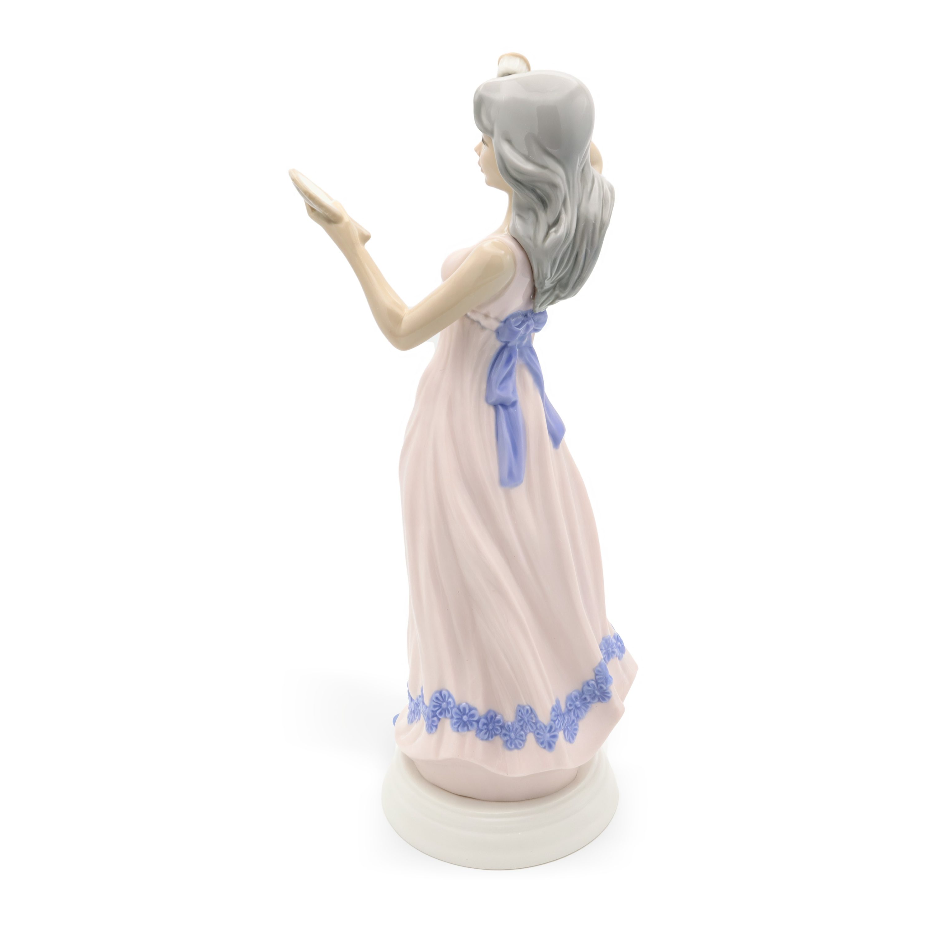 Vintage-Porzellanmacherpuppe - Elegante Frau Kämmt Ihr Haar - Handgefertigte Figurine Von Tengra Aus Spanien - Sammelbare Porzellanfigur
