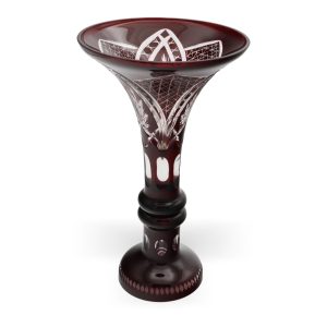 Tschechische Bohemia Vase Vintage - Geschliffenes Kristallglas - 1960er Jahre Kunstglas - Moser Stil