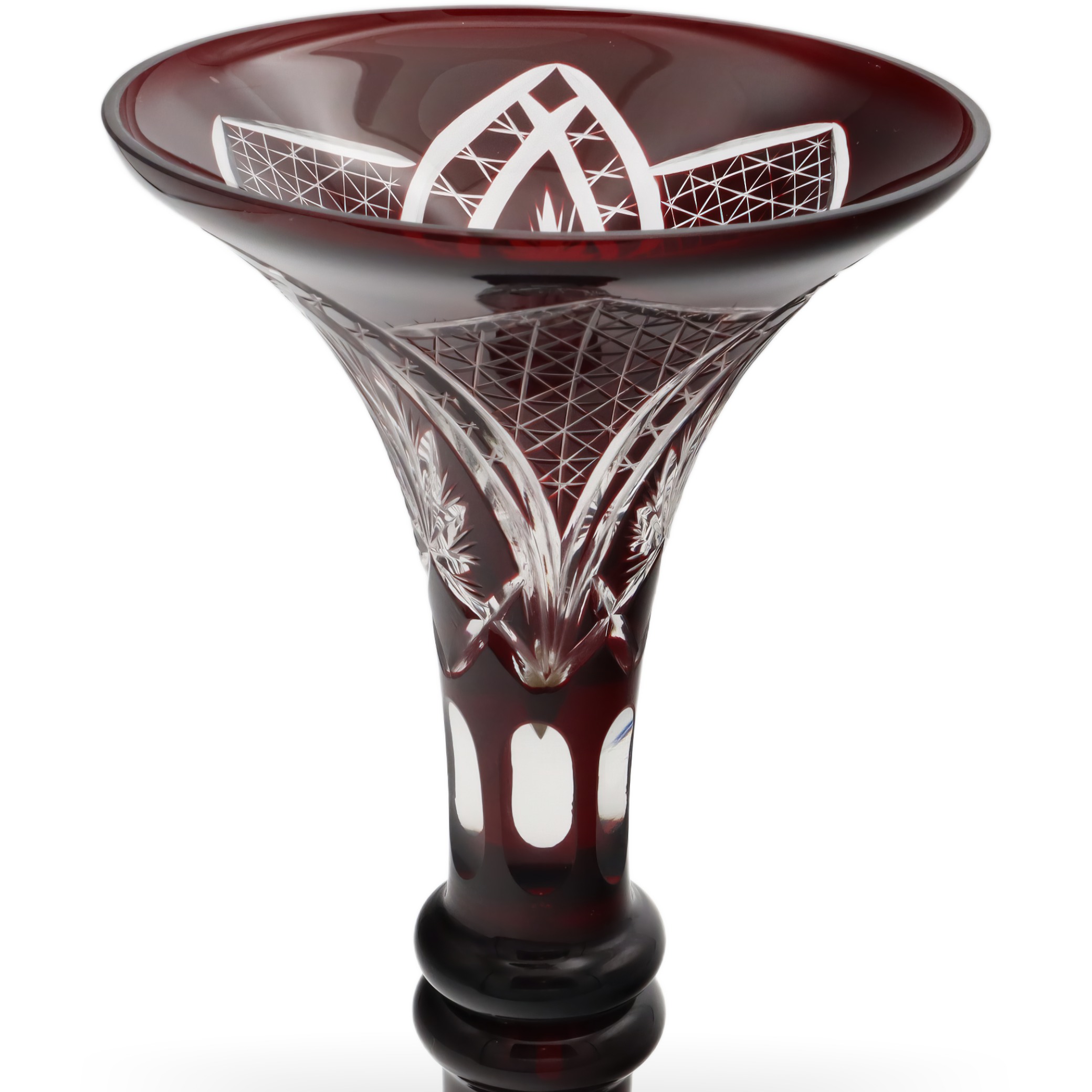 Tschechische Bohemia Vase Vintage - Geschliffenes Kristallglas - 1960er Jahre Kunstglas - Moser Stil Thumbnail for Tschechische Bohemia Vase Vintage - Geschliffenes Kristallglas - 1960er Jahre Kunstglas - Moser Stil