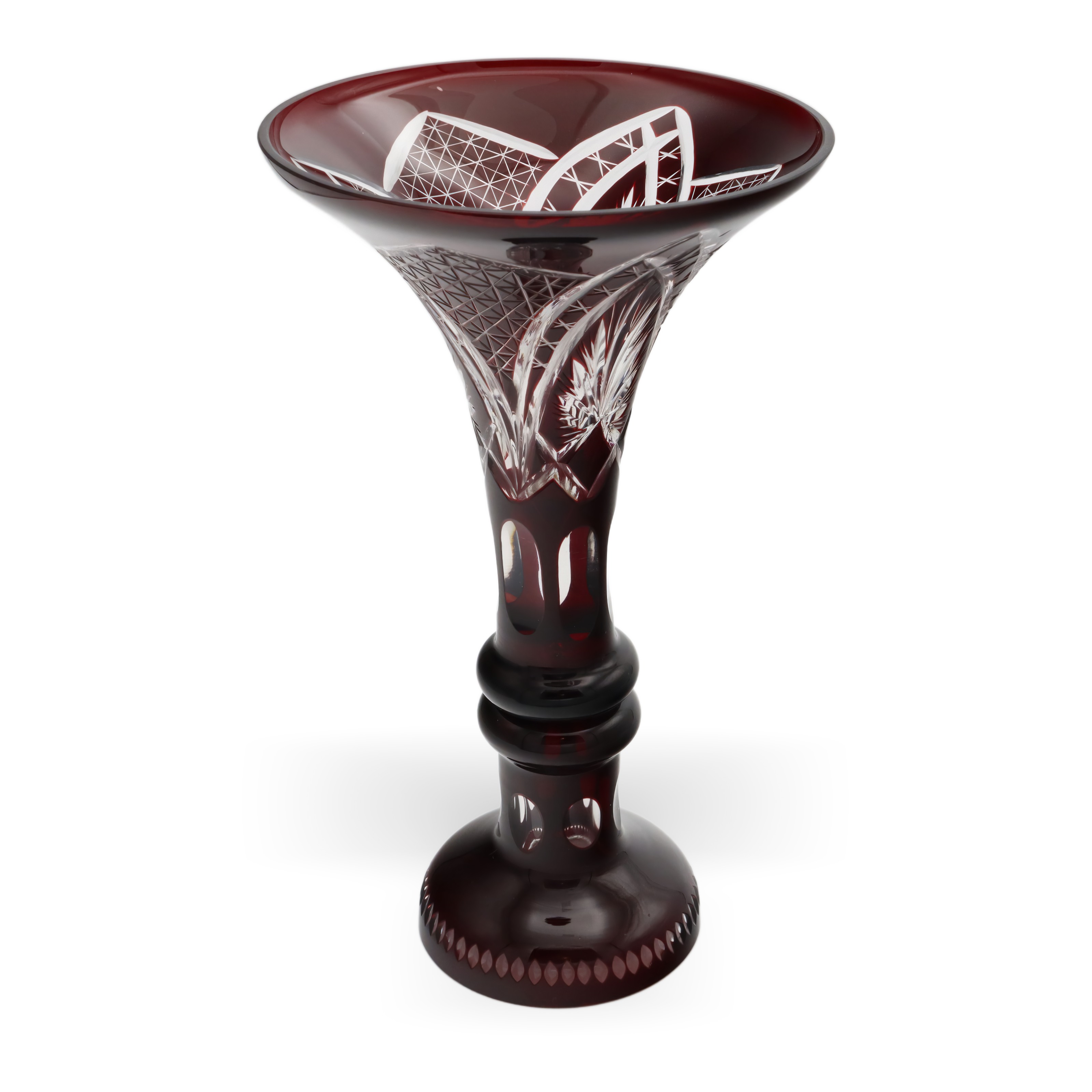 Tschechische Bohemia Vase Vintage - Geschliffenes Kristallglas - 1960er Jahre Kunstglas - Moser Stil Thumbnail for Tschechische Bohemia Vase Vintage - Geschliffenes Kristallglas - 1960er Jahre Kunstglas - Moser Stil