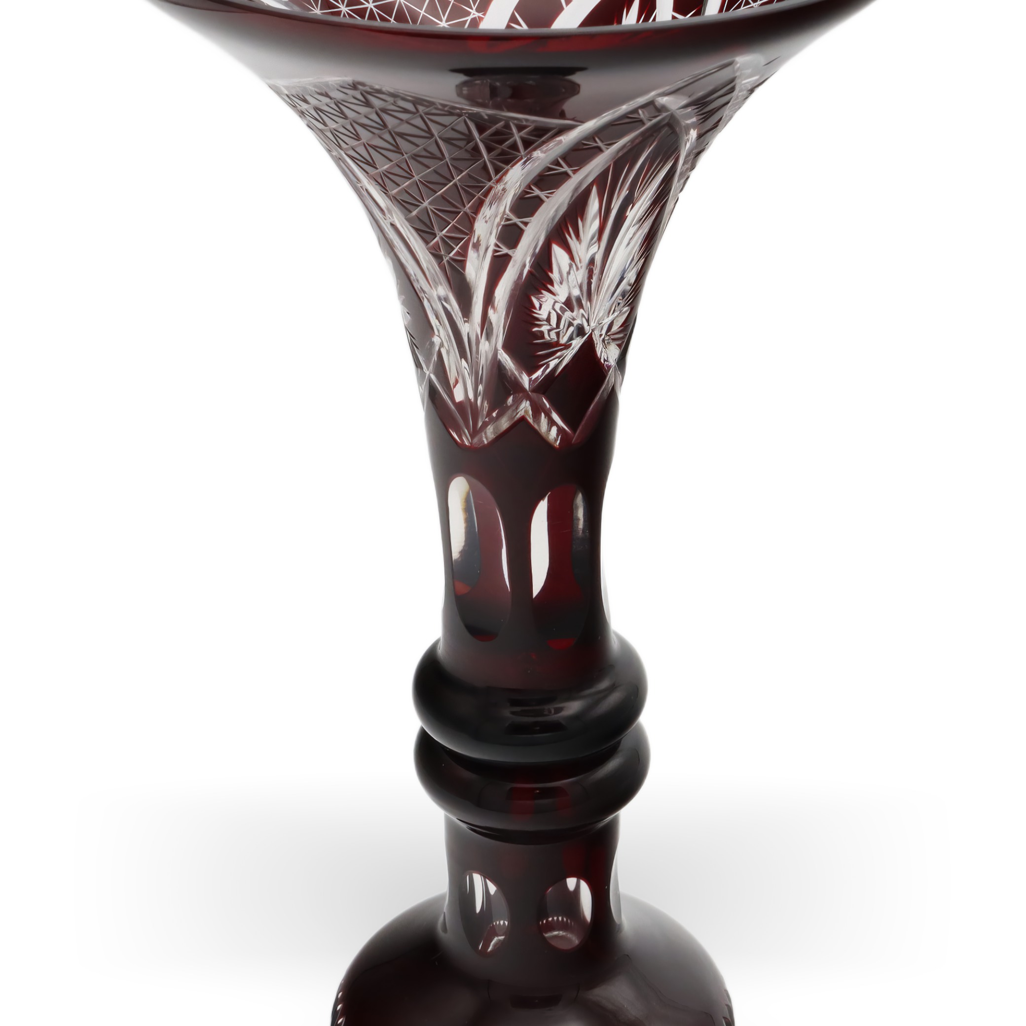 Tschechische Bohemia Vase Vintage - Geschliffenes Kristallglas - 1960er Jahre Kunstglas - Moser Stil Thumbnail for Tschechische Bohemia Vase Vintage - Geschliffenes Kristallglas - 1960er Jahre Kunstglas - Moser Stil