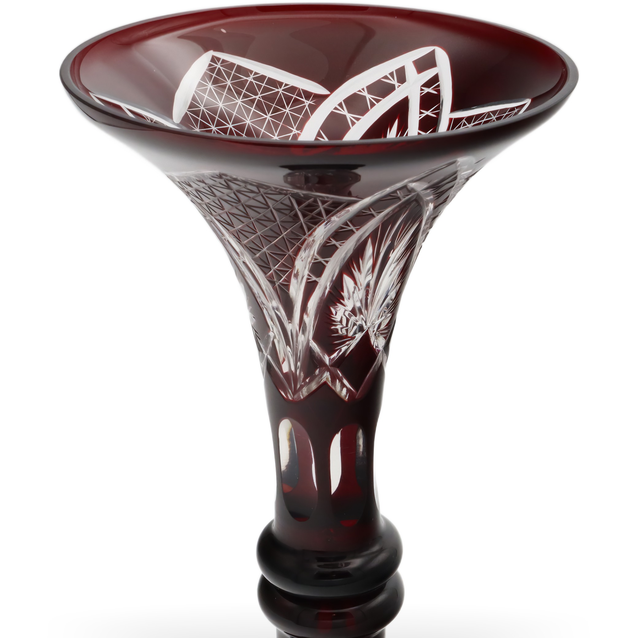 Tschechische Bohemia Vase Vintage - Geschliffenes Kristallglas - 1960er Jahre Kunstglas - Moser Stil Thumbnail for Tschechische Bohemia Vase Vintage - Geschliffenes Kristallglas - 1960er Jahre Kunstglas - Moser Stil