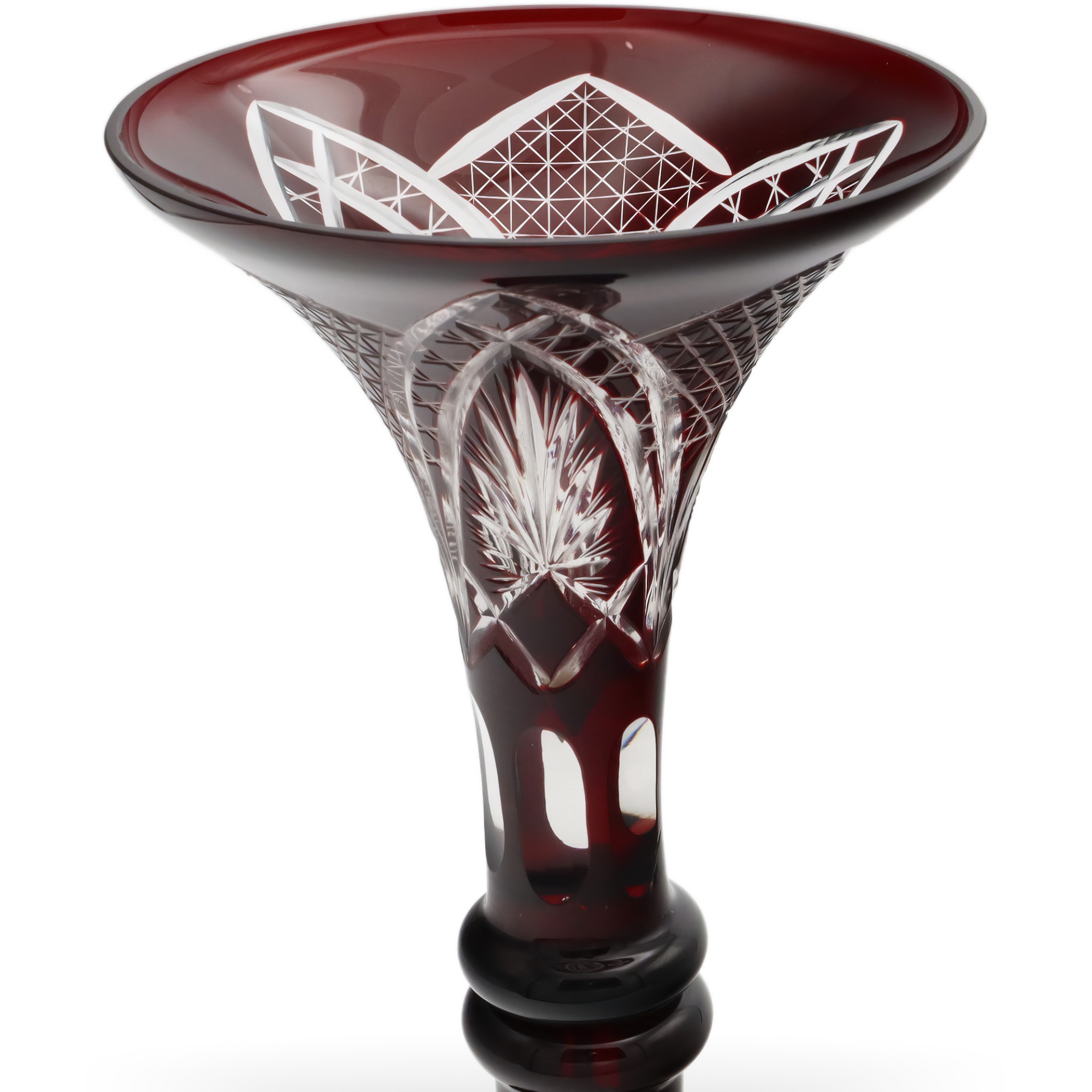 Tschechische Bohemia Vase Vintage - Geschliffenes Kristallglas - 1960er Jahre Kunstglas - Moser Stil Thumbnail for Tschechische Bohemia Vase Vintage - Geschliffenes Kristallglas - 1960er Jahre Kunstglas - Moser Stil