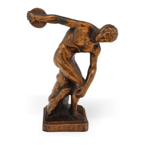 Diskobolos Von Myron - Rote Eisenstatue - Antike Griechische Athletenskulptur - Klassische Kunstdekoration - Olympischer Diskuswerfer Replik