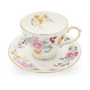 Duchess Memories 630 Tasse Mit Untertasse - Fine Bone China - Englische Florale Teetasse - Vintage England Teetassen-Set