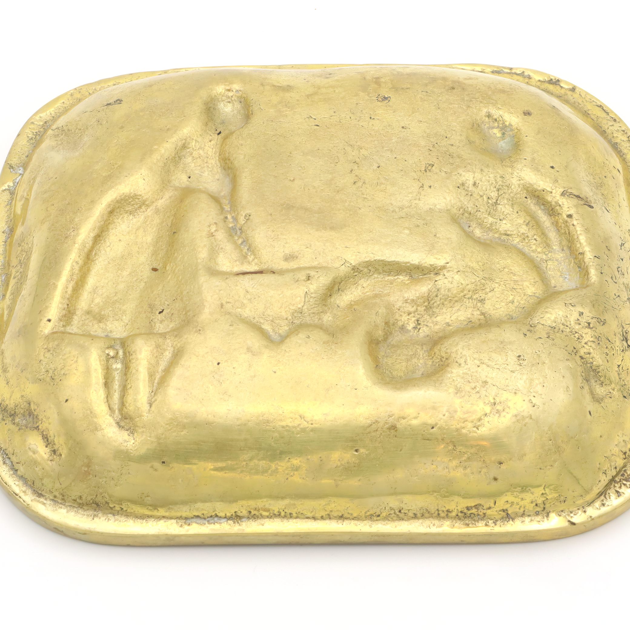 Antike Messing Ablageschale - Volksmotiv - Vintage Catchall Tablett - Dekoratives Messingtablett - Schmuckablage - Mid-Century Wohnkultur - Boho Messingschale Thumbnail for Antike Messing Ablageschale - Volksmotiv - Vintage Catchall Tablett - Dekoratives Messingtablett - Schmuckablage - Mid-Century Wohnkultur - Boho Messingschale