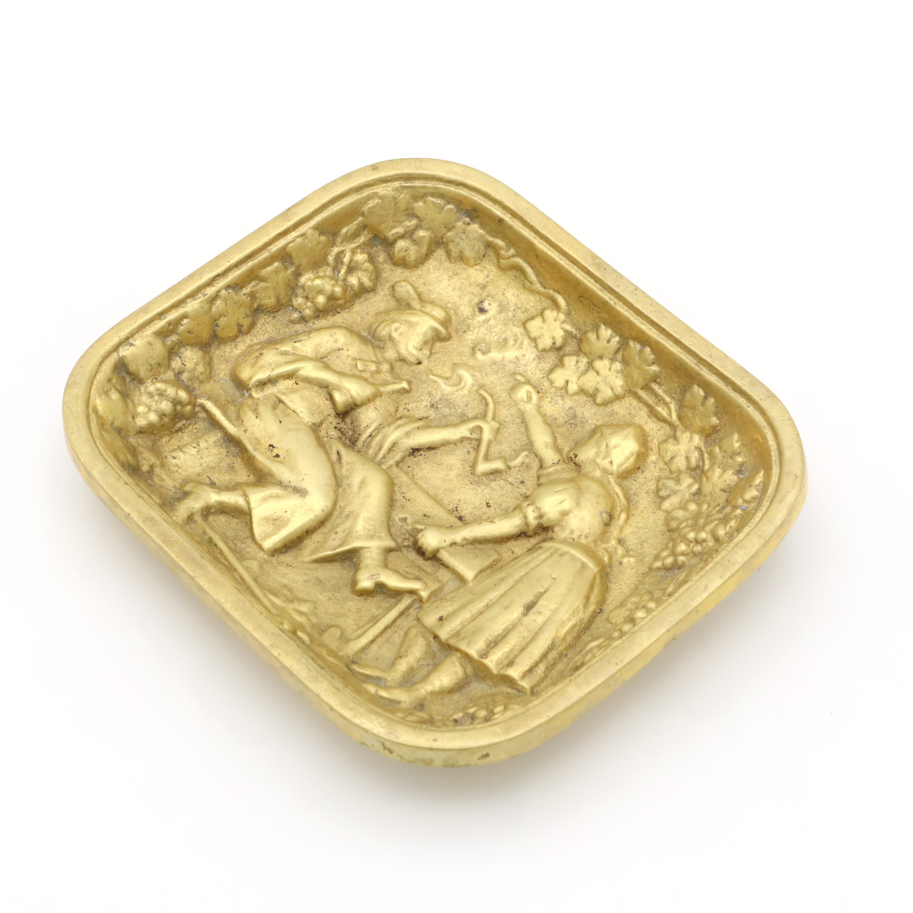 Antike Messing Ablageschale - Volksmotiv - Vintage Catchall Tablett - Dekoratives Messingtablett - Schmuckablage - Mid-Century Wohnkultur - Boho Messingschale Thumbnail for Antike Messing Ablageschale - Volksmotiv - Vintage Catchall Tablett - Dekoratives Messingtablett - Schmuckablage - Mid-Century Wohnkultur - Boho Messingschale