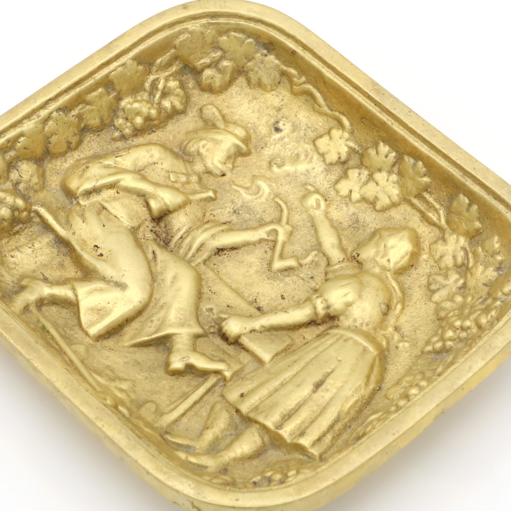 Antike Messing Ablageschale - Volksmotiv - Vintage Catchall Tablett - Dekoratives Messingtablett - Schmuckablage - Mid-Century Wohnkultur - Boho Messingschale Thumbnail for Antike Messing Ablageschale - Volksmotiv - Vintage Catchall Tablett - Dekoratives Messingtablett - Schmuckablage - Mid-Century Wohnkultur - Boho Messingschale