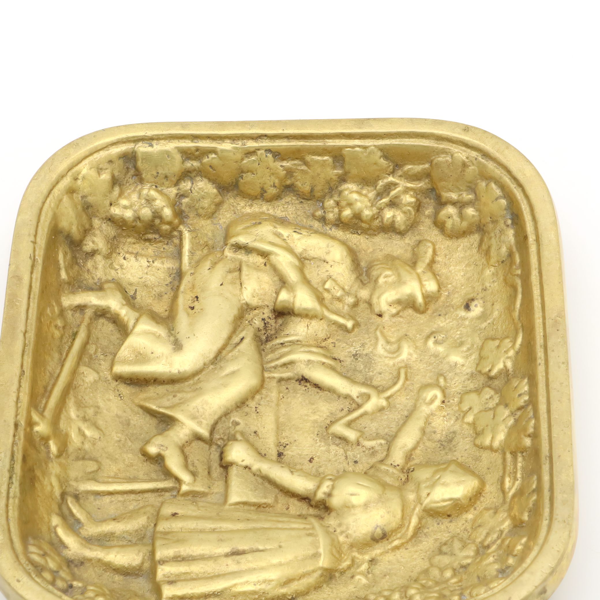 Antike Messing Ablageschale - Volksmotiv - Vintage Catchall Tablett - Dekoratives Messingtablett - Schmuckablage - Mid-Century Wohnkultur - Boho Messingschale Thumbnail for Antike Messing Ablageschale - Volksmotiv - Vintage Catchall Tablett - Dekoratives Messingtablett - Schmuckablage - Mid-Century Wohnkultur - Boho Messingschale