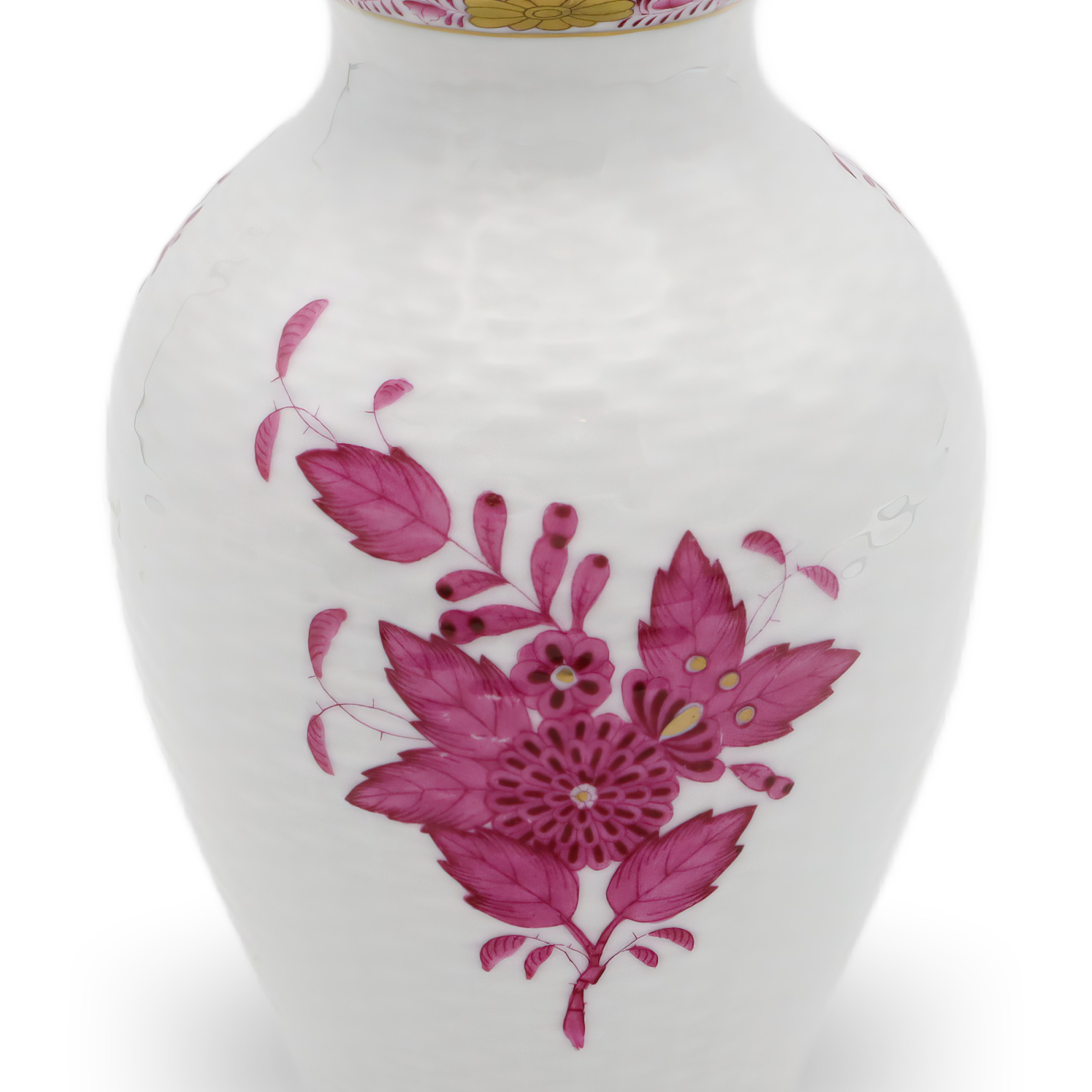 Herend Chinesisches Bukett Purpur Vase - Flechtmuster - Himbeerrosa - Vintage Ungarisches Porzellan Thumbnail for Herend Chinesisches Bukett Purpur Vase - Flechtmuster - Himbeerrosa - Vintage Ungarisches Porzellan