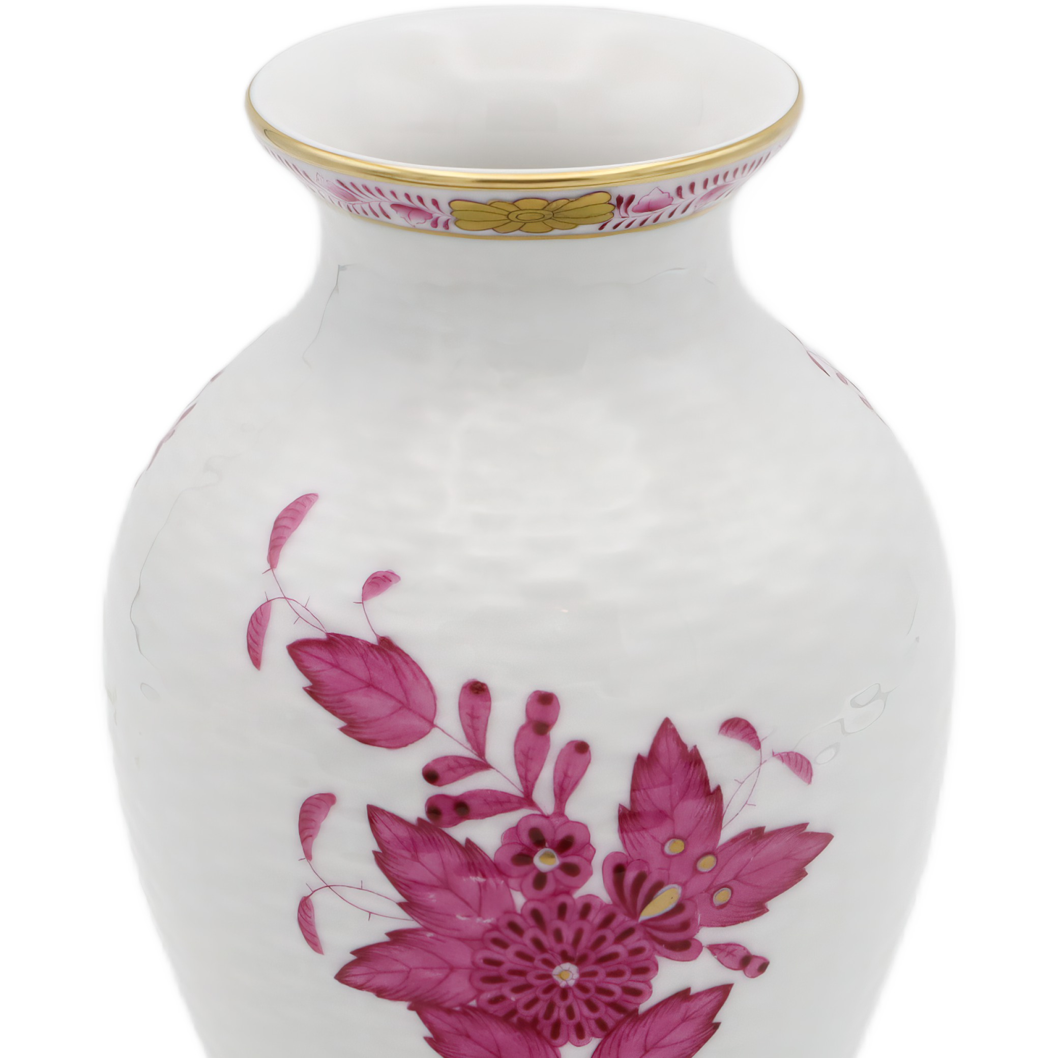 Herend Chinesisches Bukett Purpur Vase - Flechtmuster - Himbeerrosa - Vintage Ungarisches Porzellan Thumbnail for Herend Chinesisches Bukett Purpur Vase - Flechtmuster - Himbeerrosa - Vintage Ungarisches Porzellan