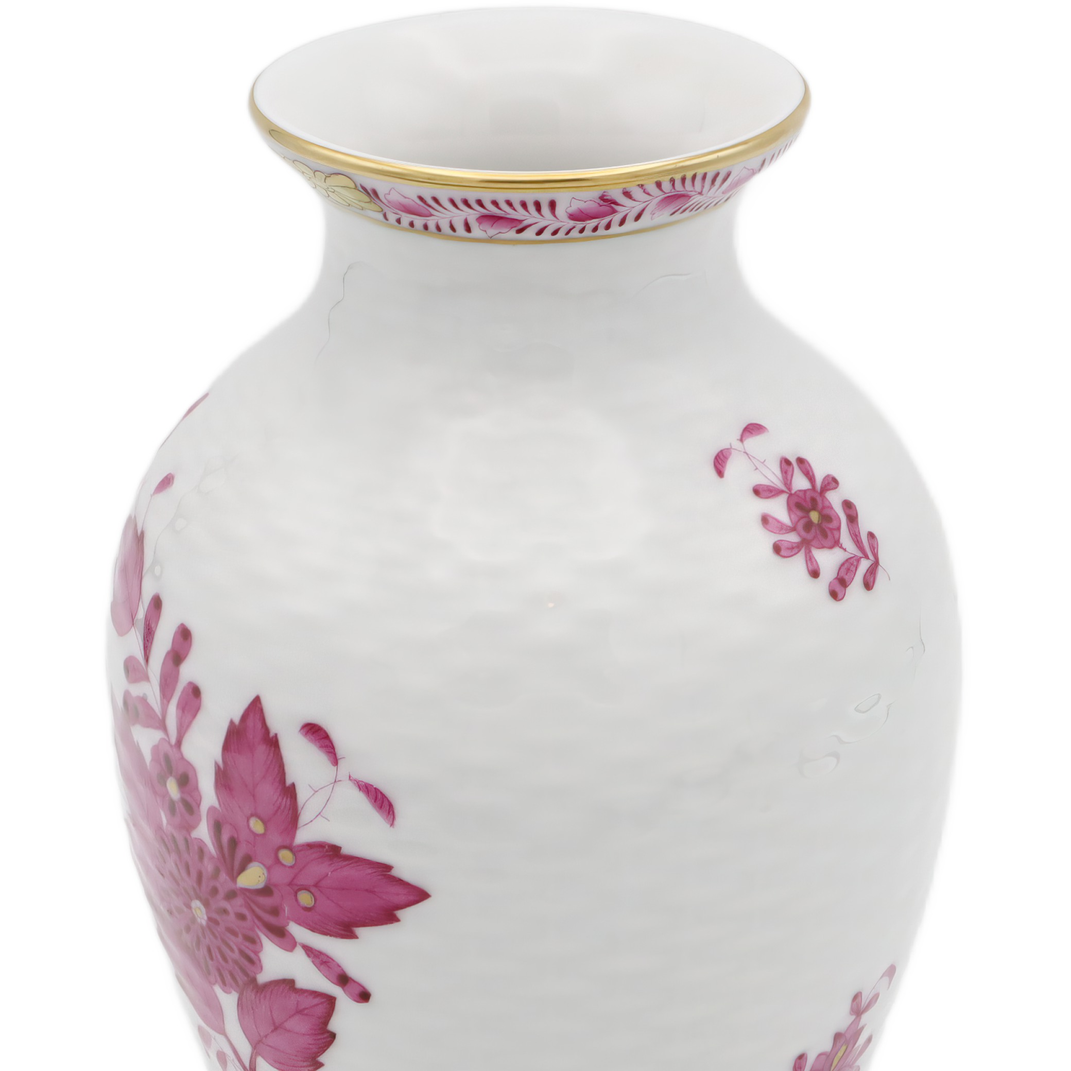 Herend Chinesisches Bukett Purpur Vase - Flechtmuster - Himbeerrosa - Vintage Ungarisches Porzellan Thumbnail for Herend Chinesisches Bukett Purpur Vase - Flechtmuster - Himbeerrosa - Vintage Ungarisches Porzellan