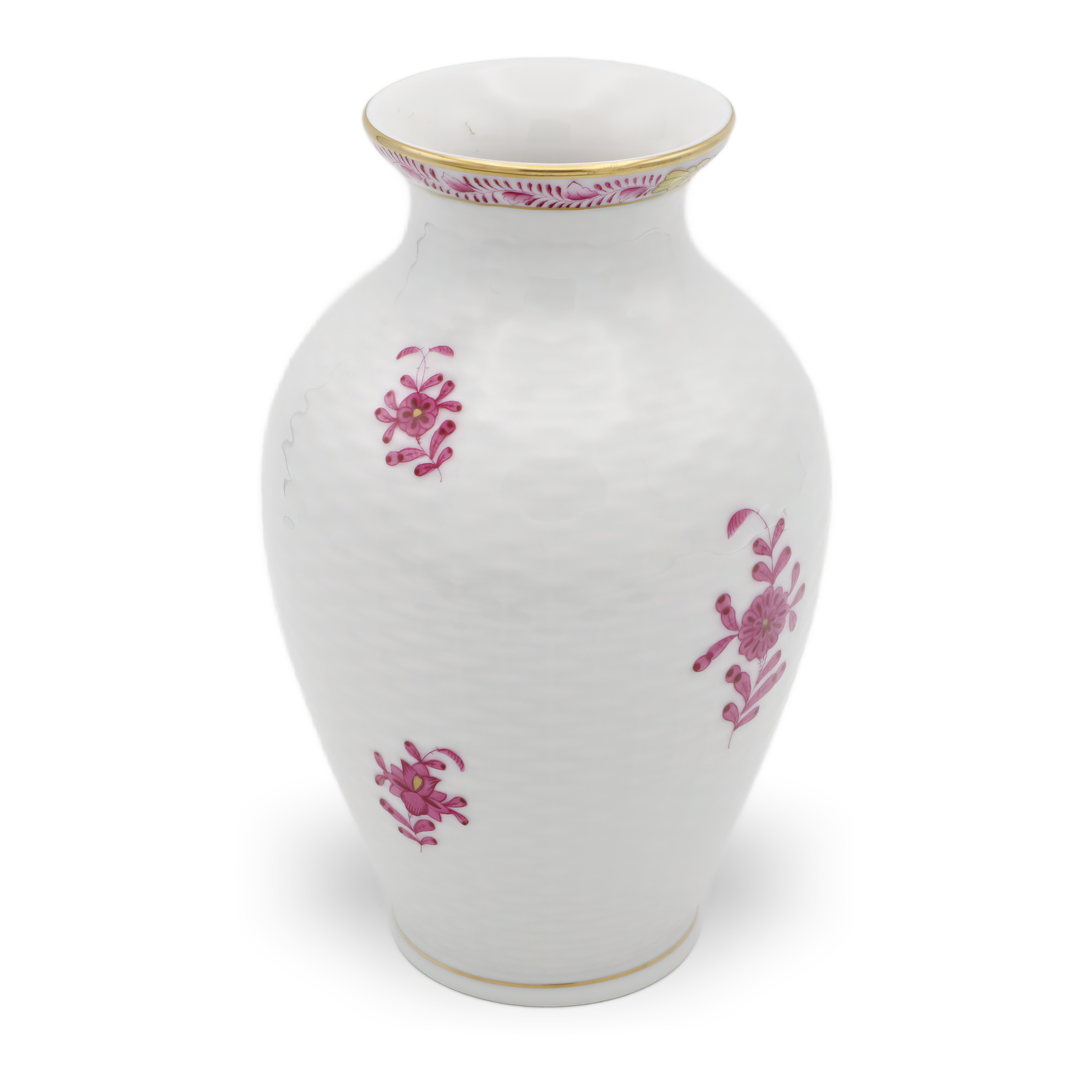 Herend Chinesisches Bukett Purpur Vase - Flechtmuster - Himbeerrosa - Vintage Ungarisches Porzellan Thumbnail for Herend Chinesisches Bukett Purpur Vase - Flechtmuster - Himbeerrosa - Vintage Ungarisches Porzellan