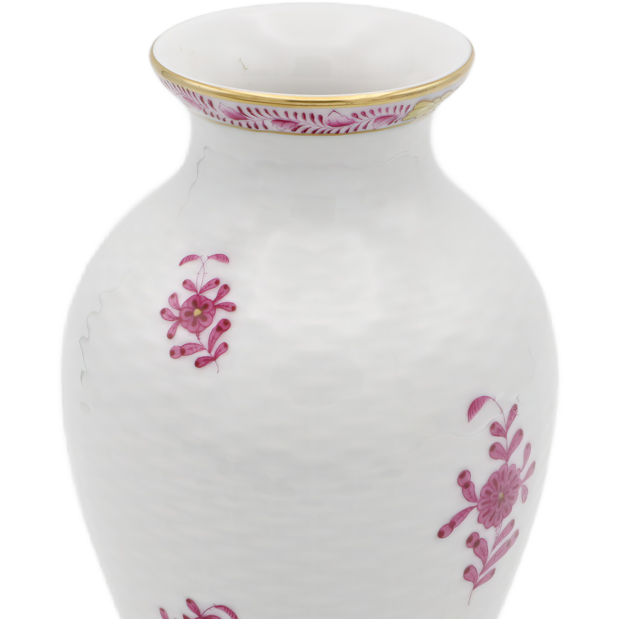 Herend Chinesisches Bukett Purpur Vase - Flechtmuster - Himbeerrosa - Vintage Ungarisches Porzellan Thumbnail for Herend Chinesisches Bukett Purpur Vase - Flechtmuster - Himbeerrosa - Vintage Ungarisches Porzellan