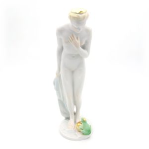 Herend Prinzessin Und Frosch - Handbemalte Porzellanfigur - Ungarisches Herend Sammlerstück - Vintage Herend Dekoration - Königlich Inspirierte Wohnkultur Herend Prinzessin Und Frosch - Handbemalte Porzellanfigur - Ungarisches Herend Sammlerstück - Vintage Herend Dekoration - Königlich Inspirierte Wohnkultur