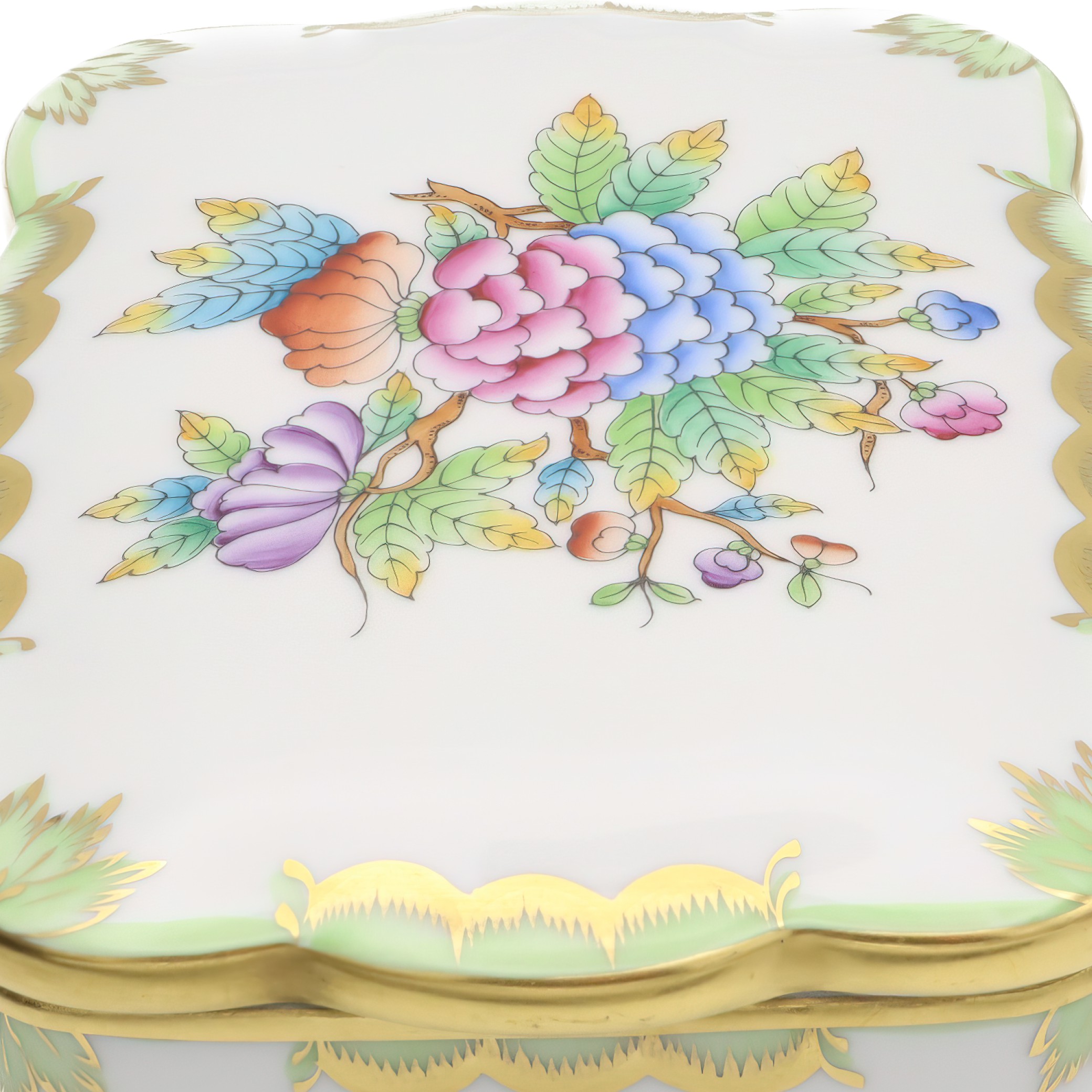 Herend Königin Viktoria Große Schmuckdose - Vintage Schmuckkästchen - Handbemalte Bonbonniere - Sammlerstück Porzellan Andenkenbehälter Thumbnail for Herend Königin Viktoria Große Schmuckdose - Vintage Schmuckkästchen - Handbemalte Bonbonniere - Sammlerstück Porzellan Andenkenbehälter