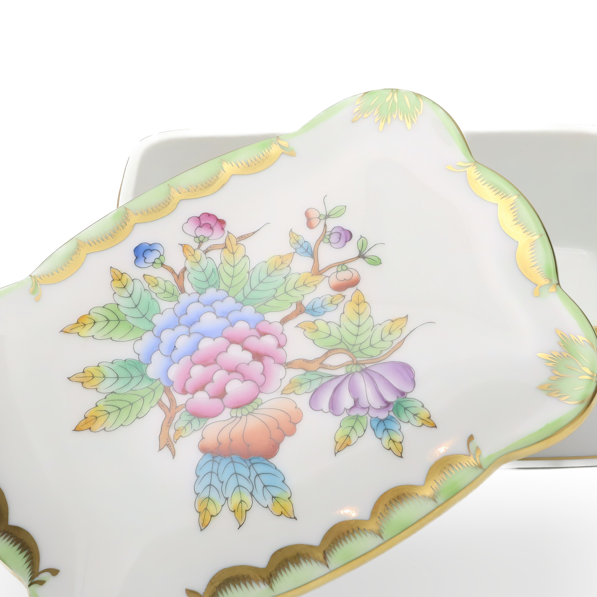 Herend Königin Viktoria Große Schmuckdose - Vintage Schmuckkästchen - Handbemalte Bonbonniere - Sammlerstück Porzellan Andenkenbehälter Thumbnail for Herend Königin Viktoria Große Schmuckdose - Vintage Schmuckkästchen - Handbemalte Bonbonniere - Sammlerstück Porzellan Andenkenbehälter