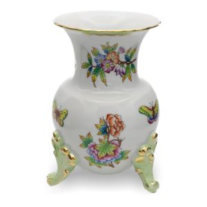 Herend Viktoria Fußvase - Antikes Von Hand Bemaltes Florales Porzellan-Mittelstück - Vintage Home Decor Aus Ungarn Herend Viktoria Fußvase - Antikes Von Hand Bemaltes Florales Porzellan-Mittelstück - Vintage Home Decor Aus Ungarn