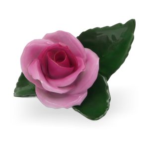 Porzellanrose - Herend Antike Rosa Rosen Briefbeschwerer - Handbemalte Porzellanfigur