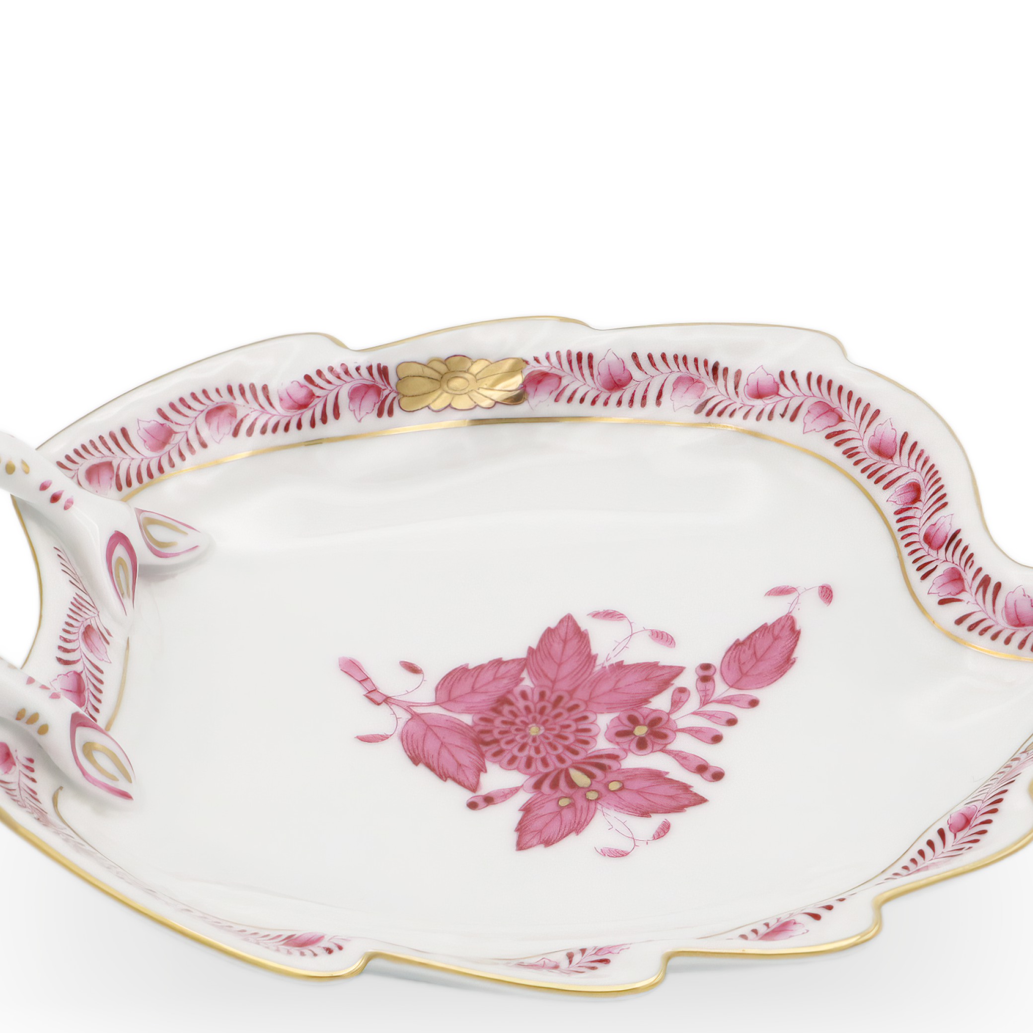 Herend Chinese Bouquet Pur Pur Blatt-Schale - Porzellan Servierplatte - Lila Blumen - Ungarn Vintage - Seltene Herend Sammlerware Thumbnail for Herend Chinese Bouquet Pur Pur Blatt-Schale - Porzellan Servierplatte - Lila Blumen - Ungarn Vintage - Seltene Herend Sammlerware